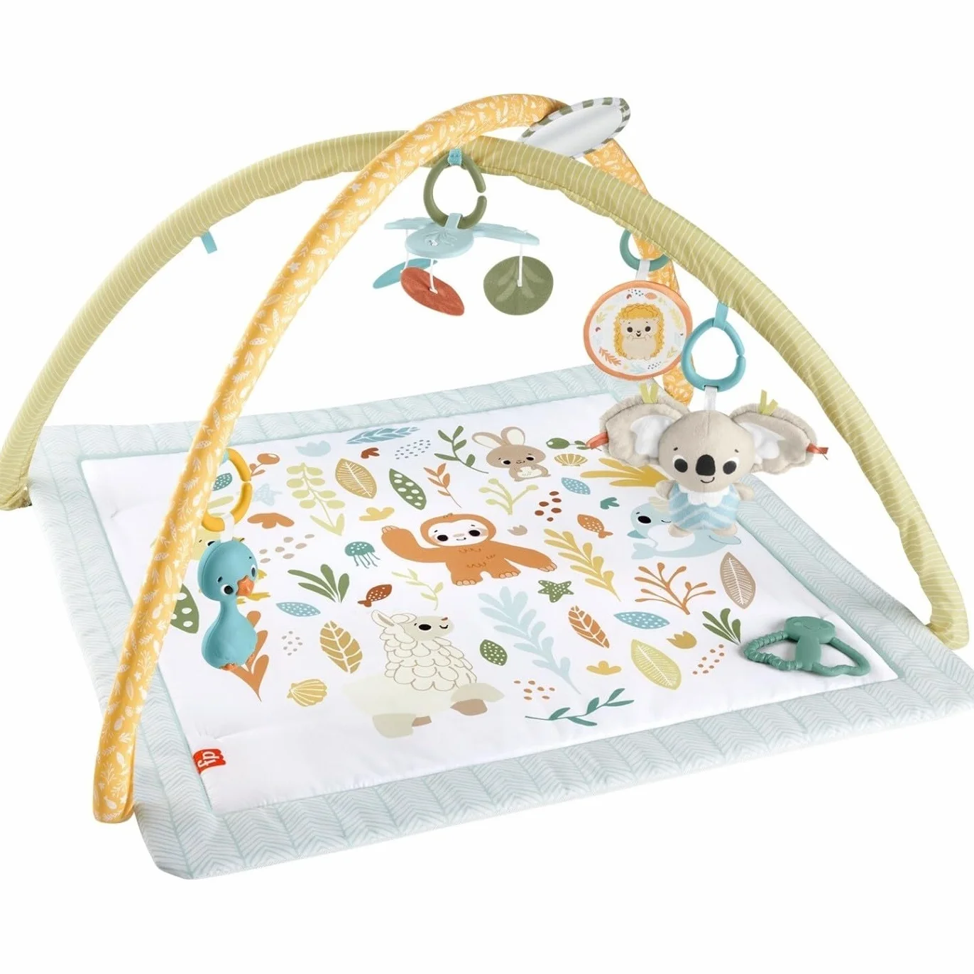 Fisher-Price Mata sensoryczna premium dla niemowląt z 6 przenośnymi zabawkami sensorycznymi, HRB15