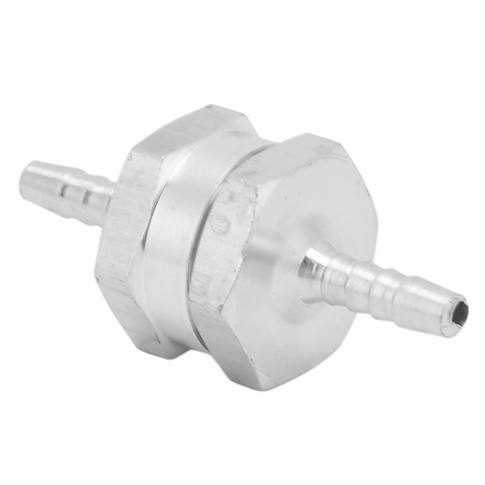 Zawór Zwrotny Jednokierunkowy Zawór Paliwa 4Mm Srebrny Stop Aluminium Jednokierunkowy Zawór Zwrotny Stop Aluminium Uniwersalny do Paliwa Benzyna Benzyna Napędowy Woda (4 mm)