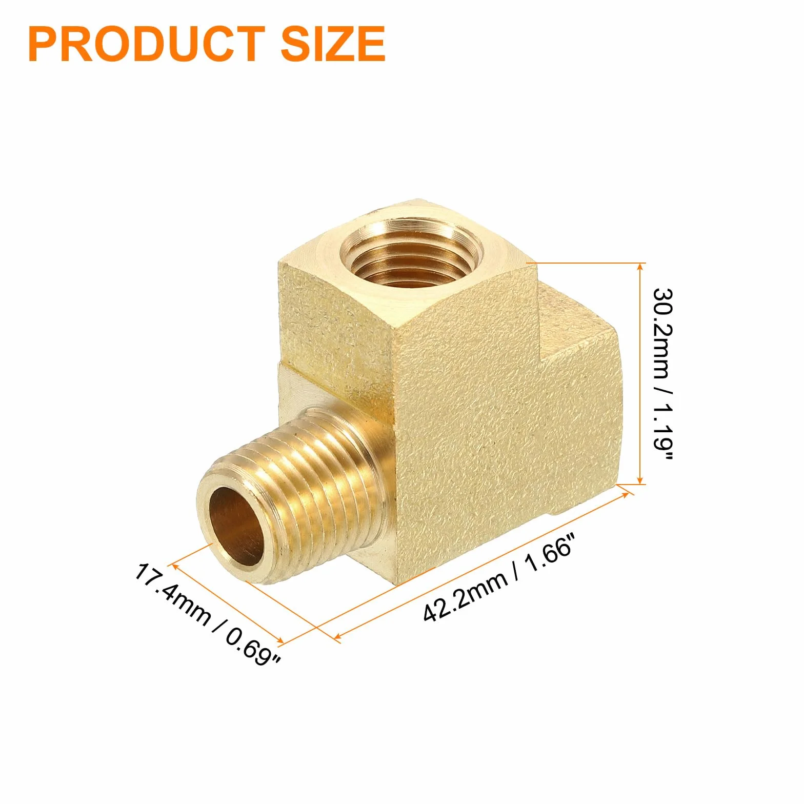 QUARKZMAN Trójnik mosiężny, 1/4" x 1/4" x 1/4" NPT 3-drożny łącznik adapter do transportu gazu, 1 szt