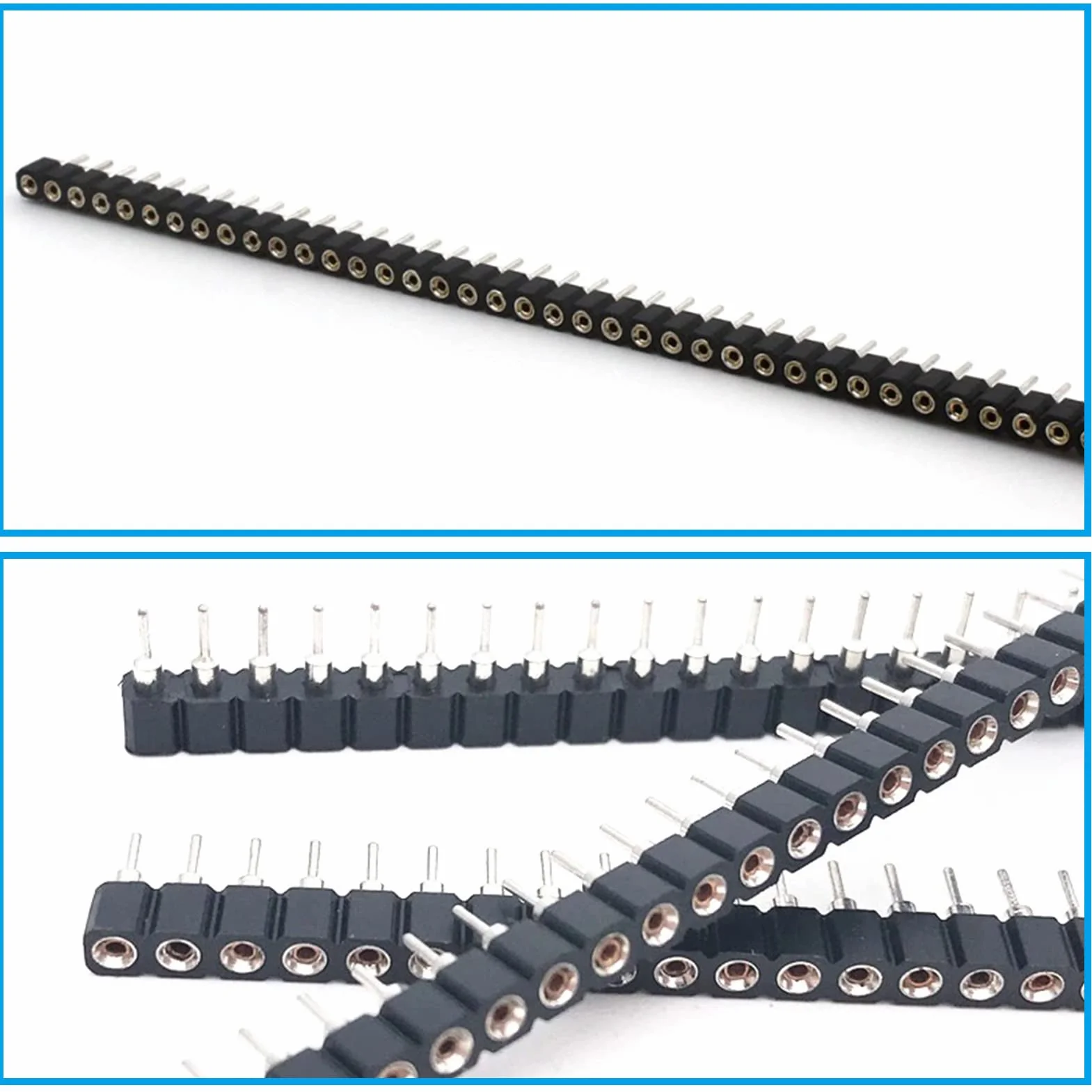 5 x złącze Pitch Straight Single Row Header Connector 2,54 mm 1 x 40 pin Breakaway PCB Board Pin Header Connector, Pitch Straight Single Row Pin Header Złącze do Arduino, PCB, DIY