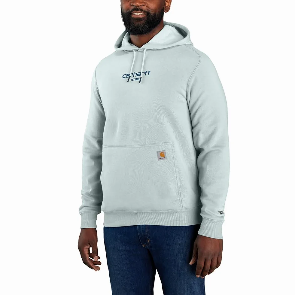 Carhartt Męska bluza Force Relaxed Fit Lekka bluza z grafiką z logo, Kropla rosy, L wysoki