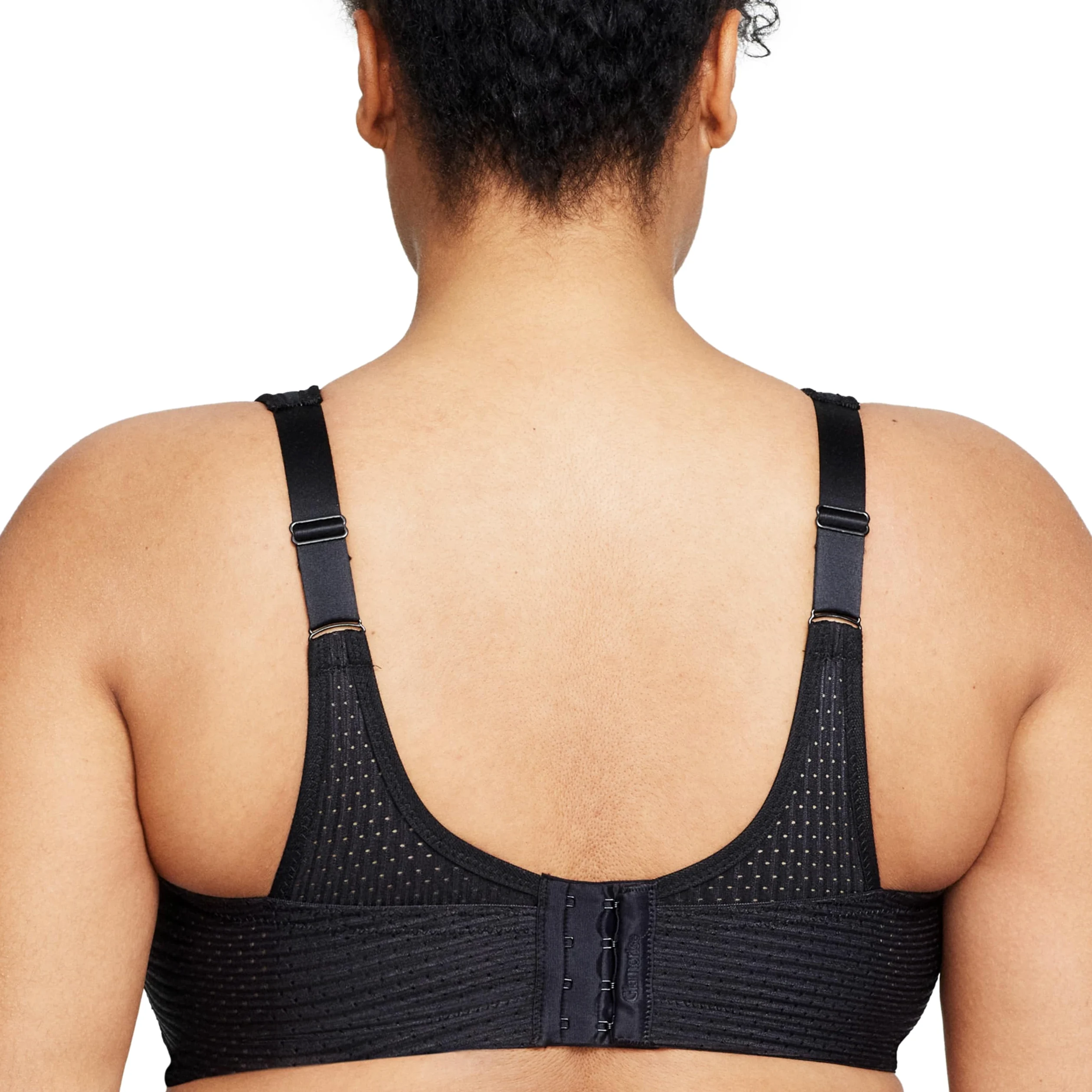 Glamorise Duży rozmiar plus biustonosz sportowy z regulowanym uchwytem bez fiszbin nr 1166, jenokolorowy czarny, 85E