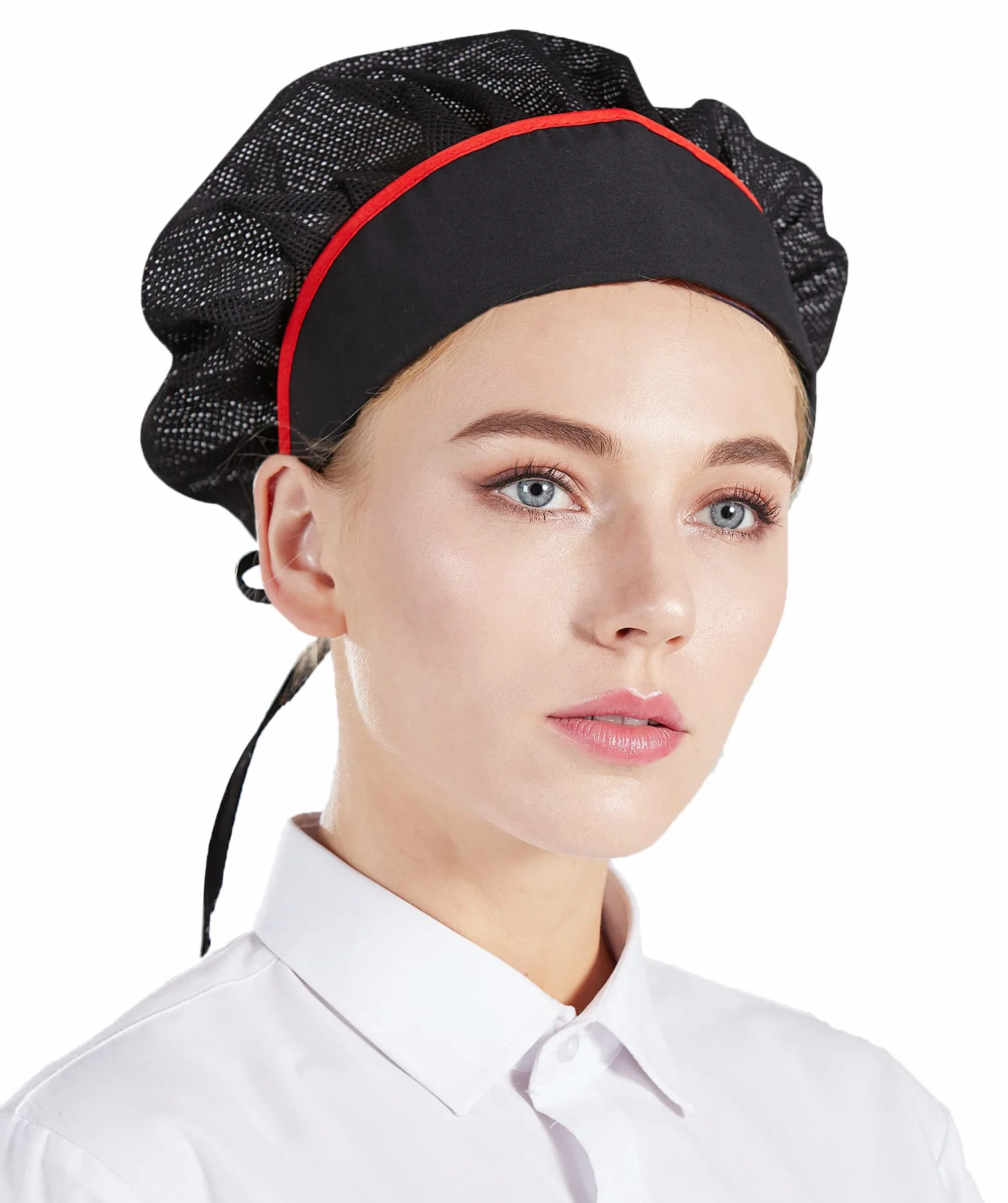 Nanxson Unisex 3 sztuki czapka kucharska czapka robocza elastyczna siatka przeciwpyłowa siatka na włosy przemysł warsztat kapelusz CF9060, czarny siateczka, L