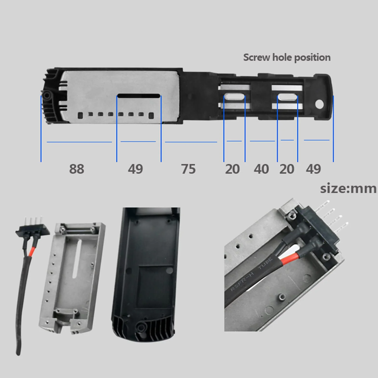 4-pinowa 5-pinowa dolna podstawa akumulatora Hailong Polly Ebike G56 G70 DP-5 5C 6 6C 9 9C płyta montażowa uchwyt mocujący akumulator do roweru elektrycznego (Hailong-2-4Pin)