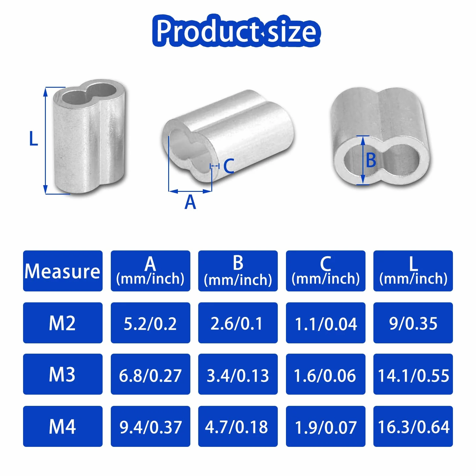 Zaciski linowe 2 mm/3 mm/4 mm, 150 sztuk tulejek aluminiowych, zacisków zaciskowych, złączki linowe, podwójne tulejki, zaciski zaciskowe do łączników linowych, linka stalowa, kabel