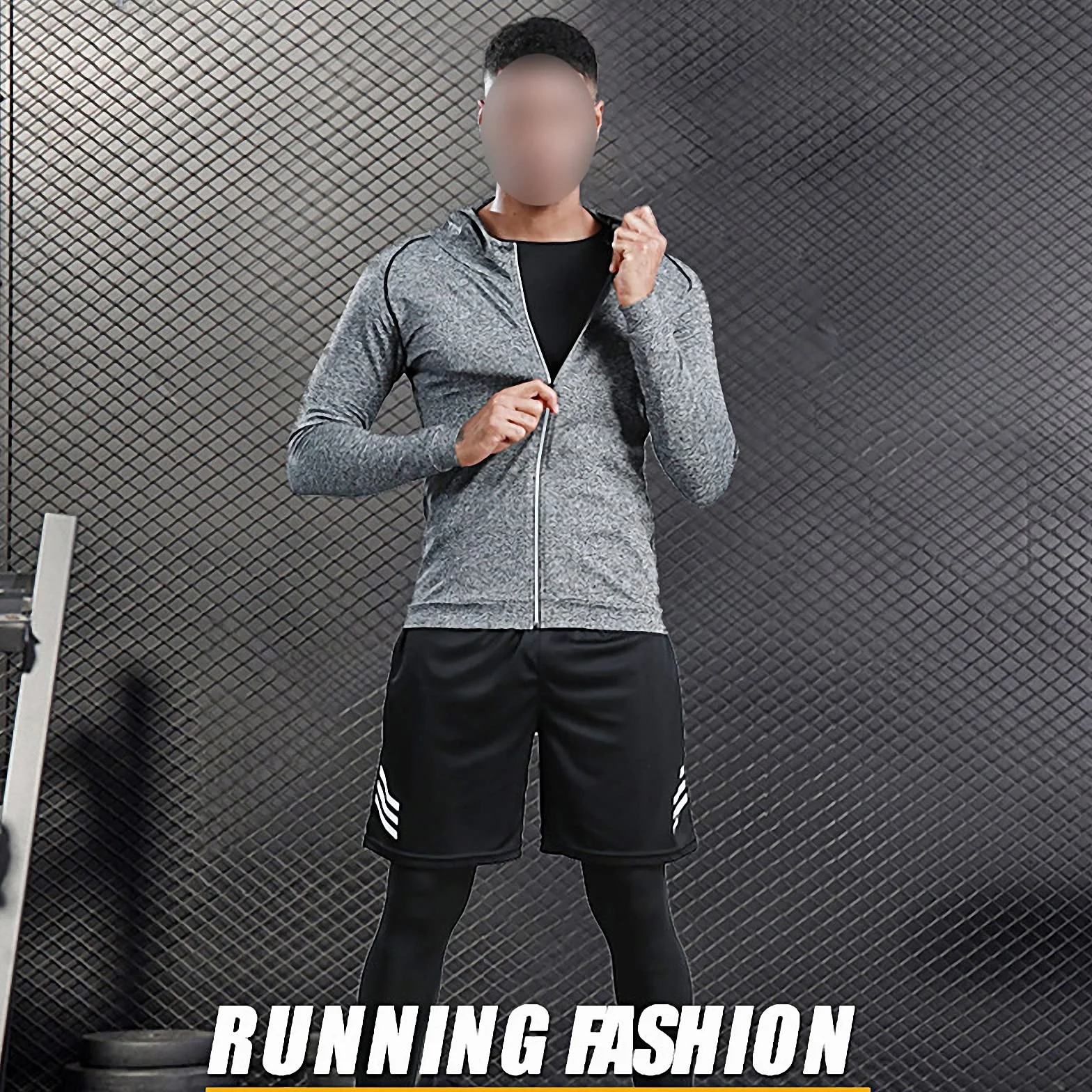 7-częściowy męski zestaw odzieży fitness, szybkoschnące legginsy na siłownię, outdoorowa warstwa bazowa odzież sportowa, styl 9, 4XL