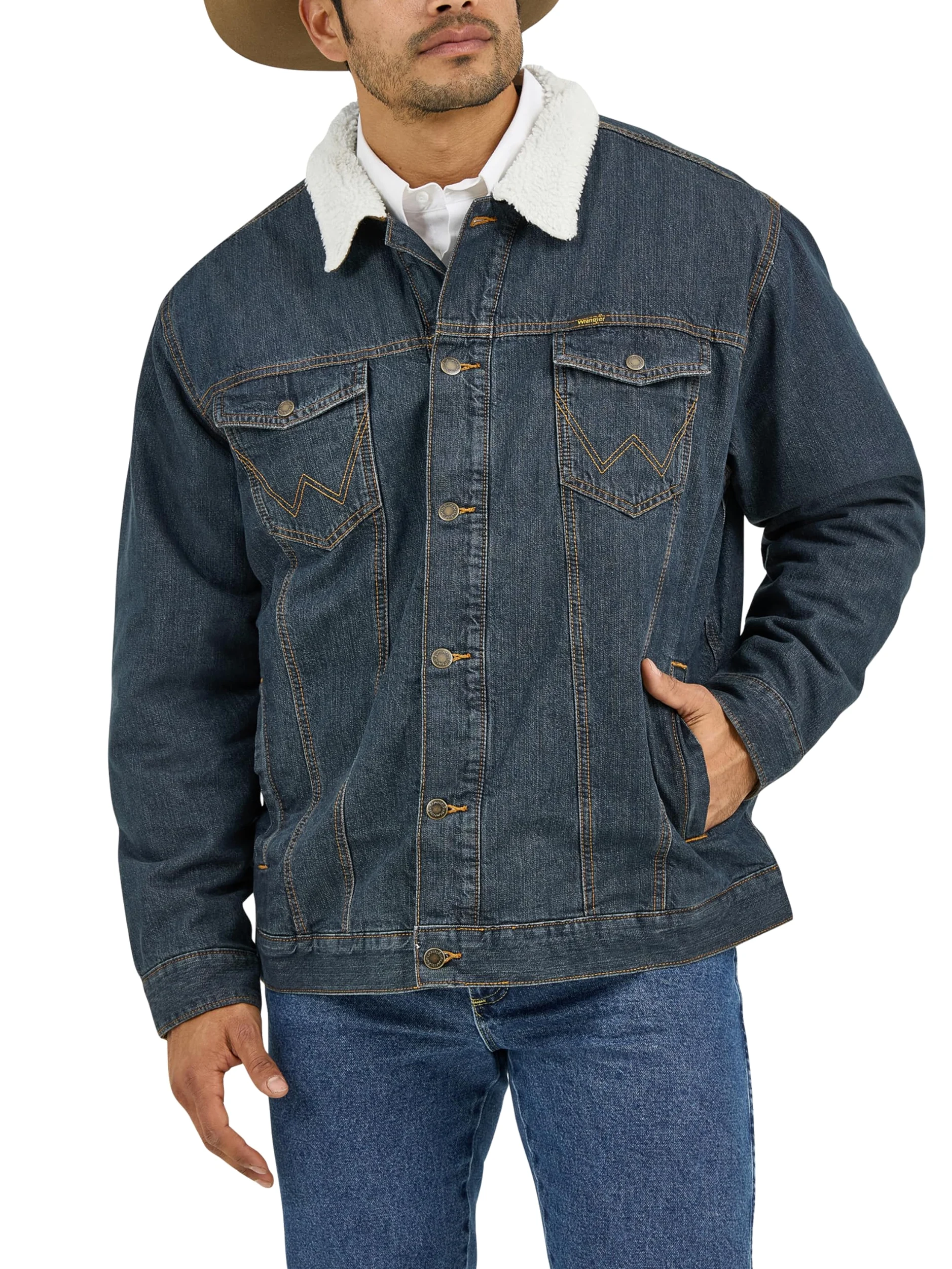 Wrangler Kurtka dżinsowa z podszewką kowbojską Mężczyźni 74256rt (1 w zestawie)