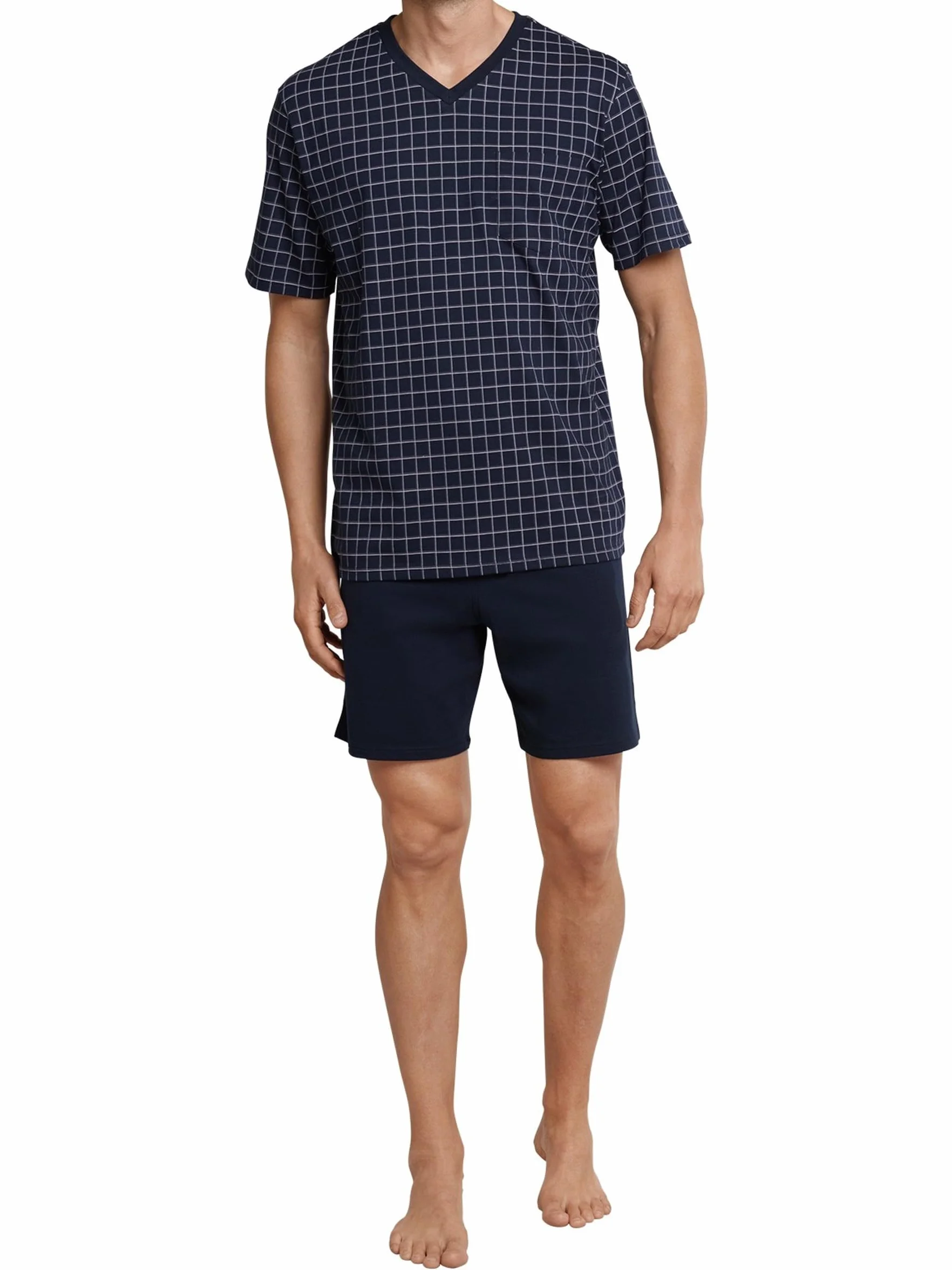 Schiesser Herren Schlafanzug kurz V-Auschnitt Nightwear Set