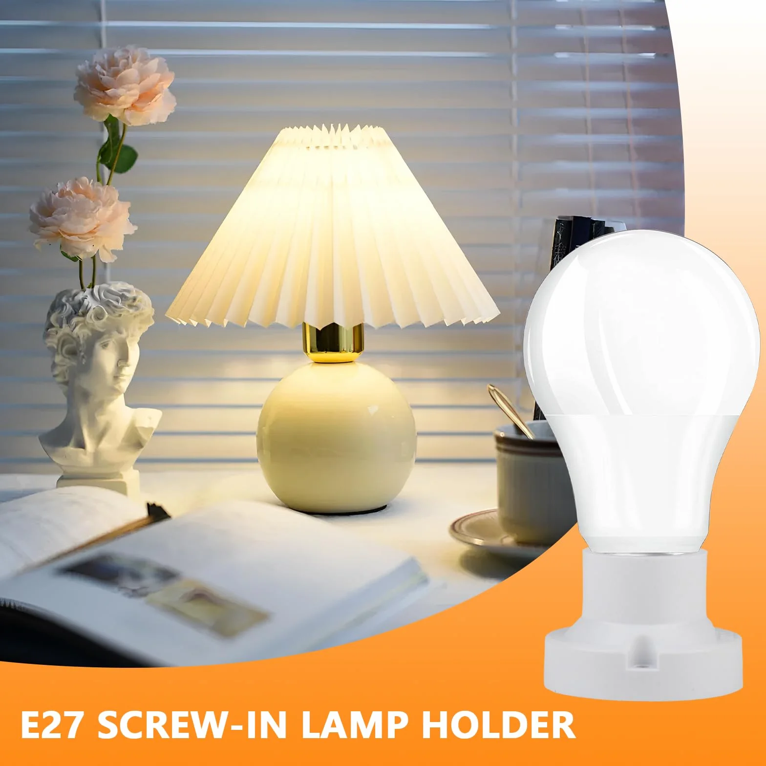 E27 oprawki do lamp, 10 sztuk, oprawki w stylu vintage, do przykręcania, gwint E27, uniwersalne nóżki do lamp LED, białe