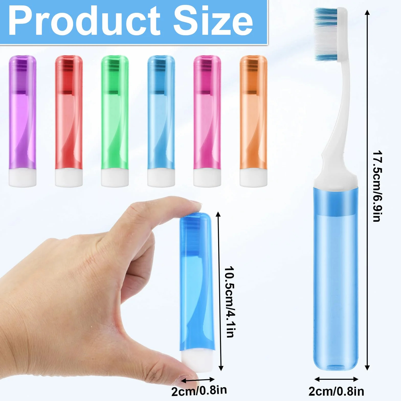 6 sztuk składanych, podróżnych szczoteczek do zębów, przenośna, podróżna szczoteczka do zębów, mini szczoteczka podróżna z etui, dla dorosłych, na kemping, w podróży służbowej, w podróży, do szkoły