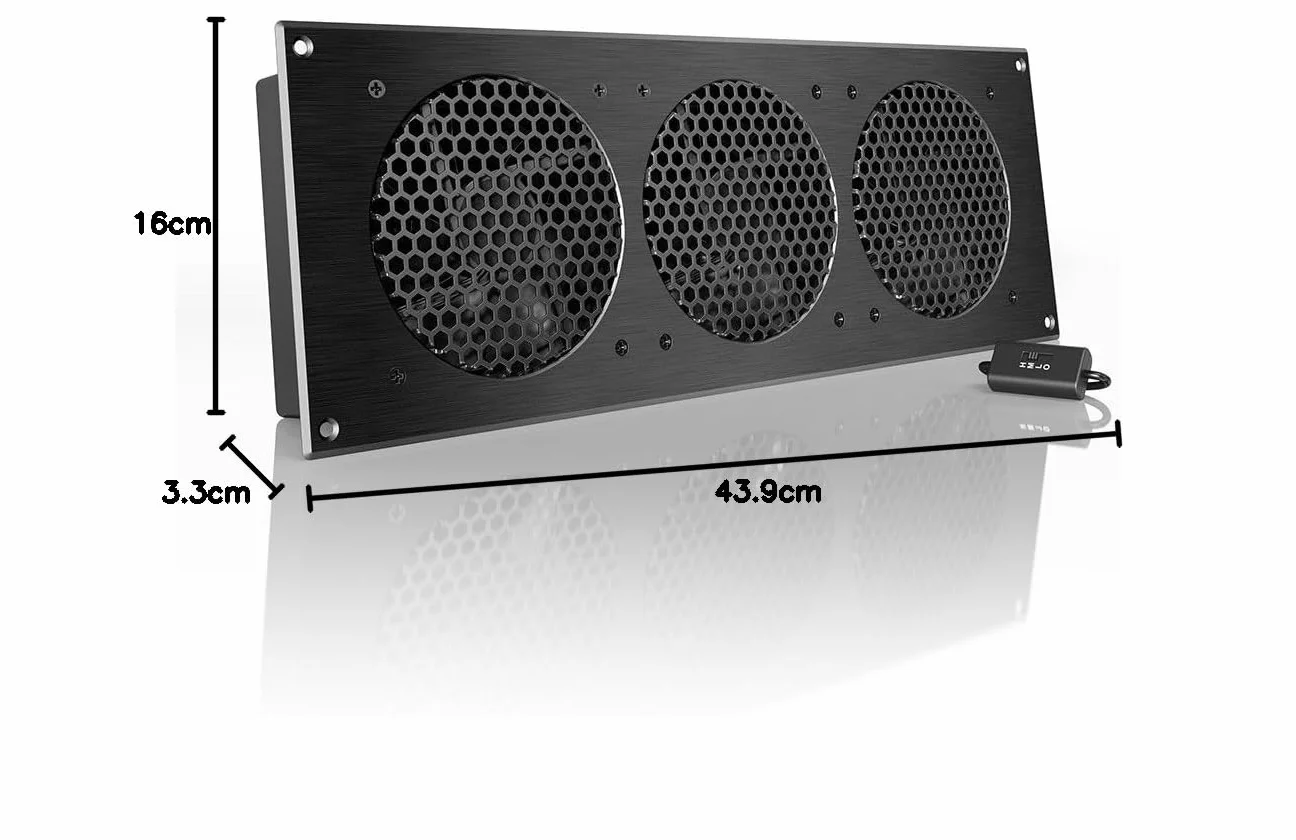 AC Infinity AIRPLATE S9, cichy system wentylatorów chłodzących z regulacją prędkości, do kina domowego AV chłodzenie szafki