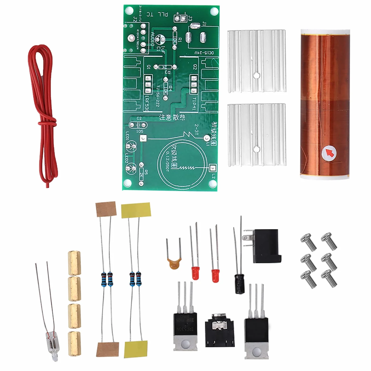 Moduł cewki tesli niezmontowany 15W DC 15-24V 2A Mini DIY głośnik plazmowy zestaw elektroniczny moduł cewki tesli projekt lutowania