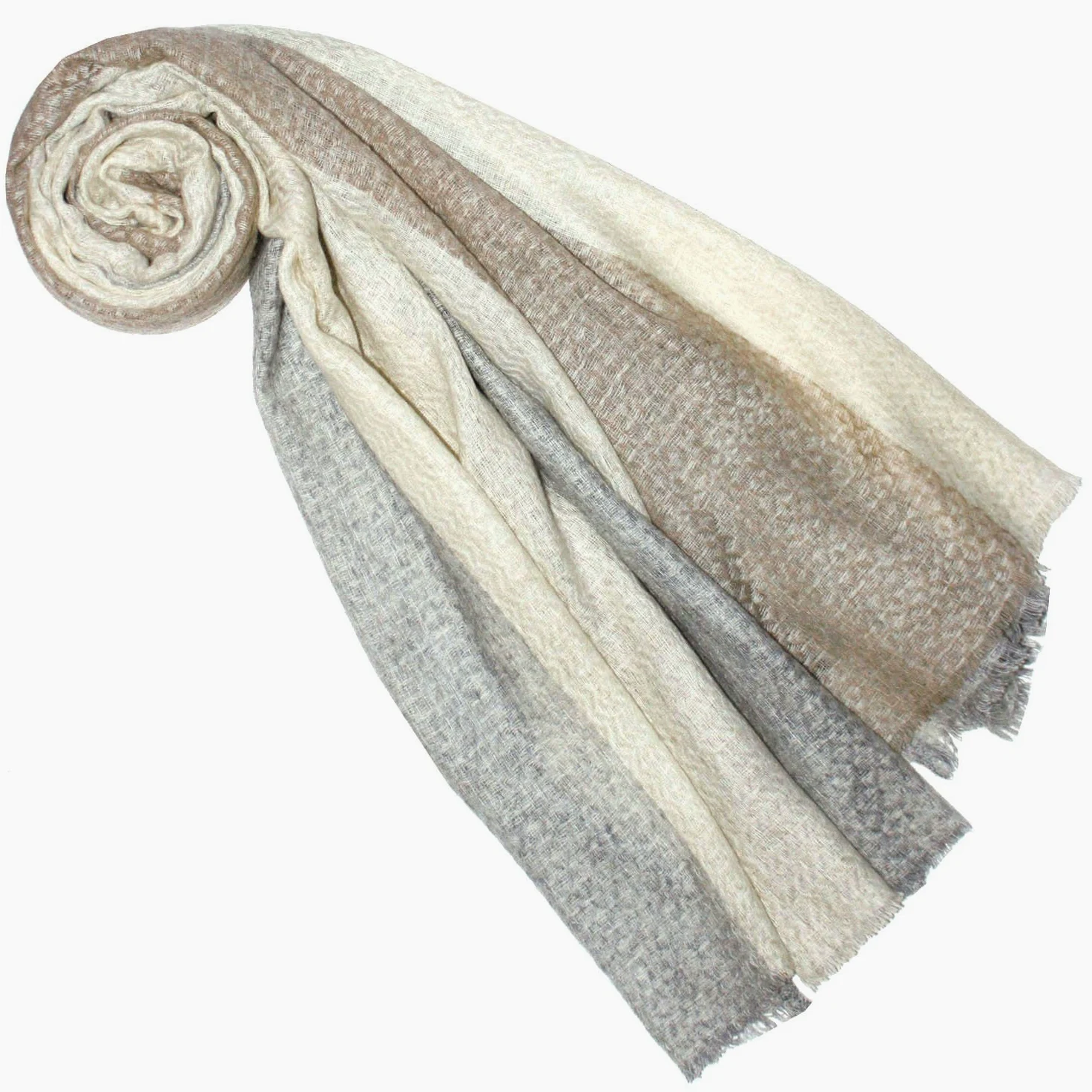 Lorenzo Cana Damski szal Pashmina 100% kaszmirowy chusta naturalne włókna 70 x 200 cm Wzorcowy-beżowy-jasnobrązowy