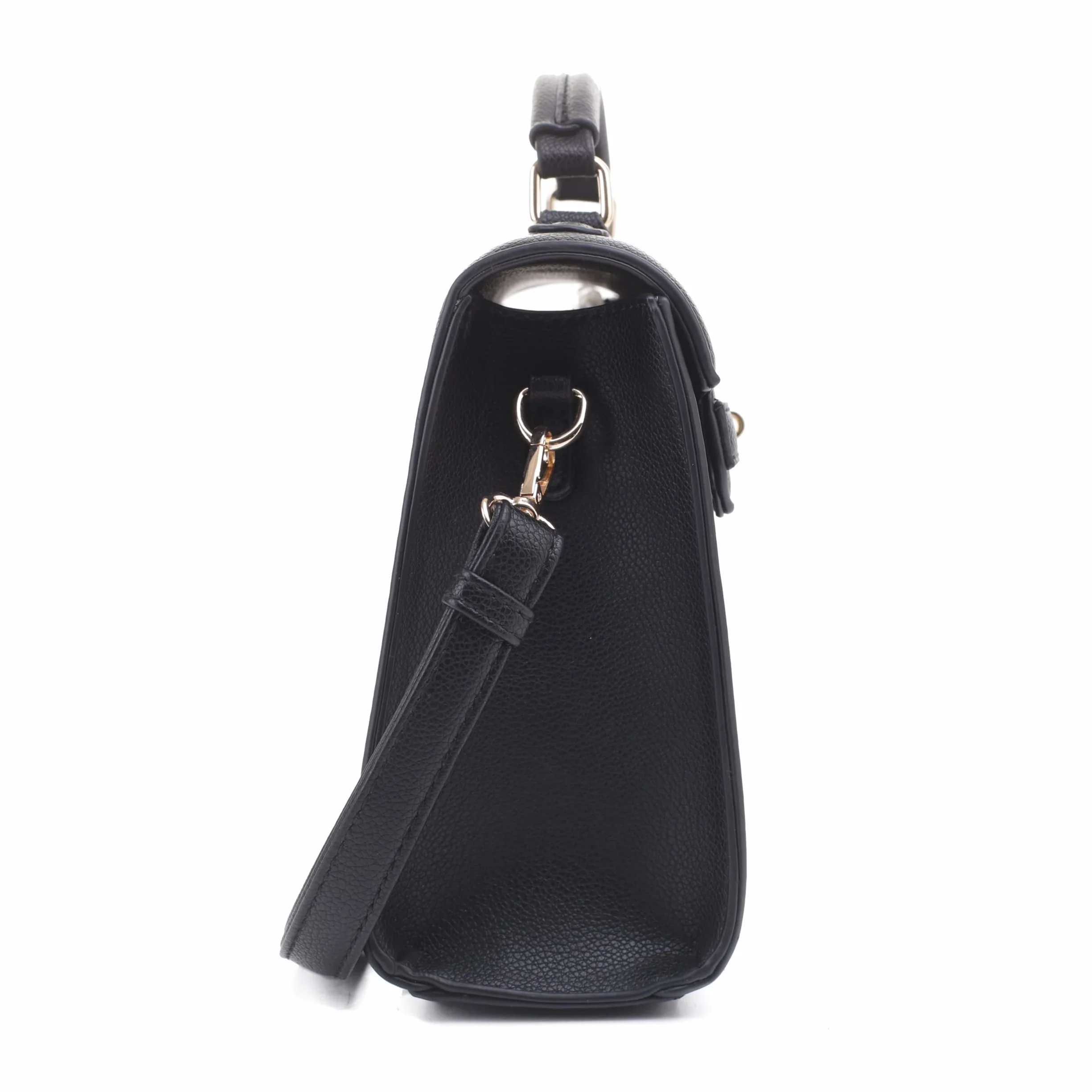 EVVE Damska tornister z górnym uchwytem z odpinanym paskiem mała kamykowa skórzana modna torba crossbody