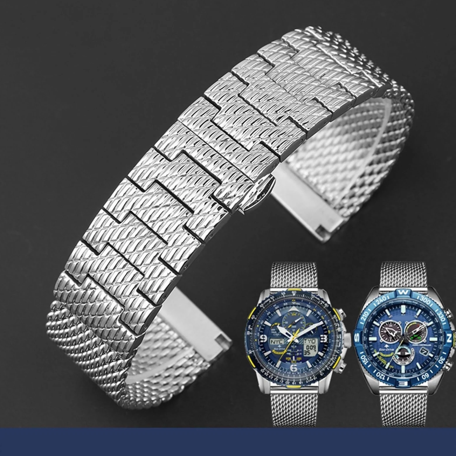 Dla obywatela JY8078 JY8037 JY8031 pasek do zegarka męski luksusowy 22MM 23MM Milan Mesh bransoletka ze stali nierdzewnej