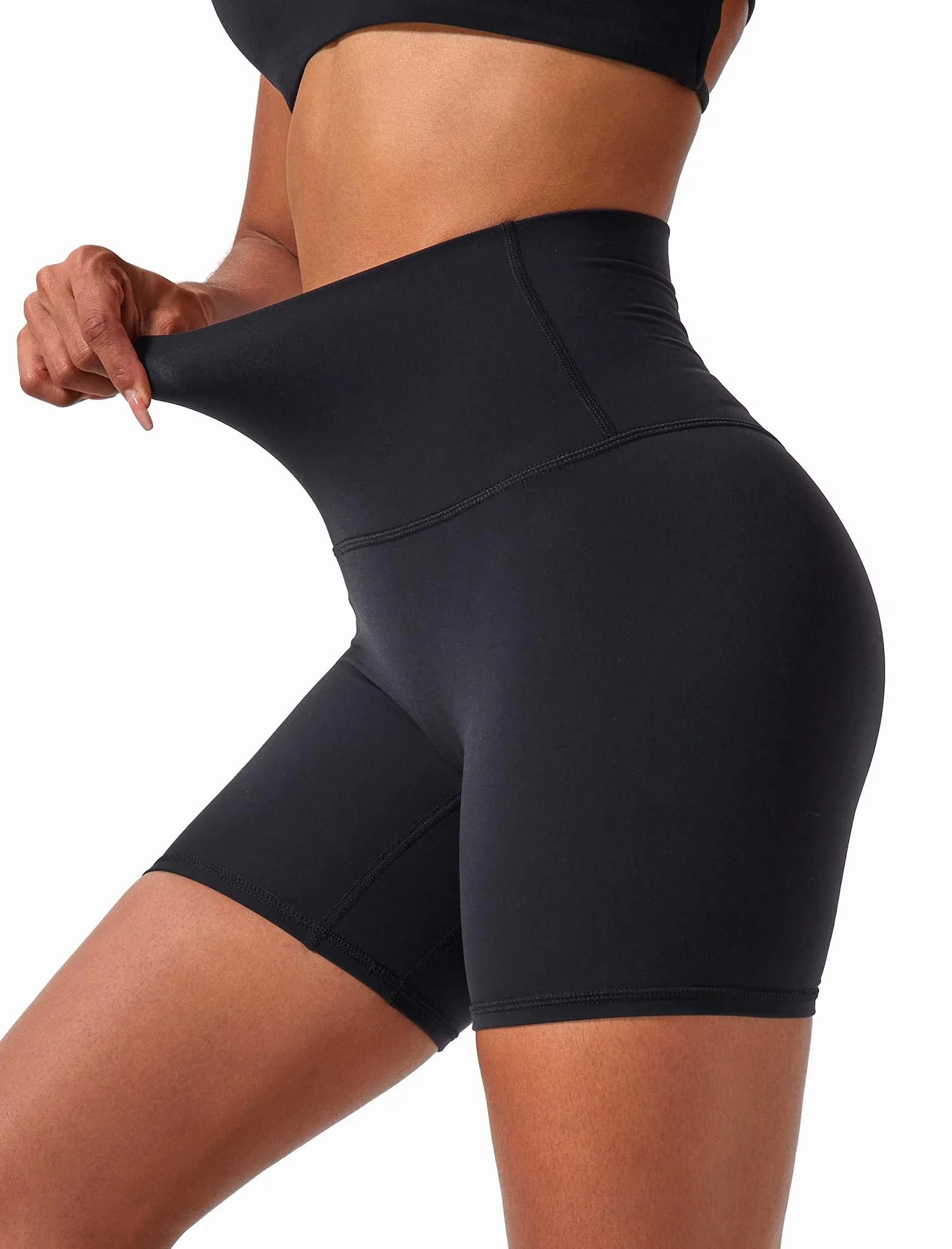Damskie Spodenki Sportowe do Jogi z Wysokim Stanem Push Up Scrunch Butt 2 Sztuk