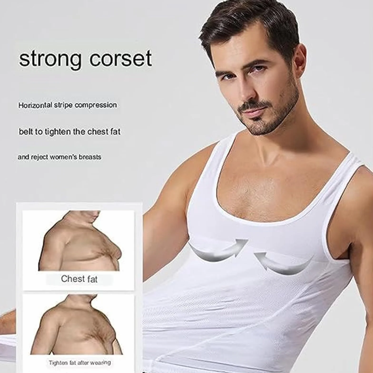 Generisch Shaperluv Tank 2.0 Męski podkoszulek z dużym i długim rękawem, Shaperluv Tank 2.0, podkoszulek kompresyjny, tank top dla mężczyzn