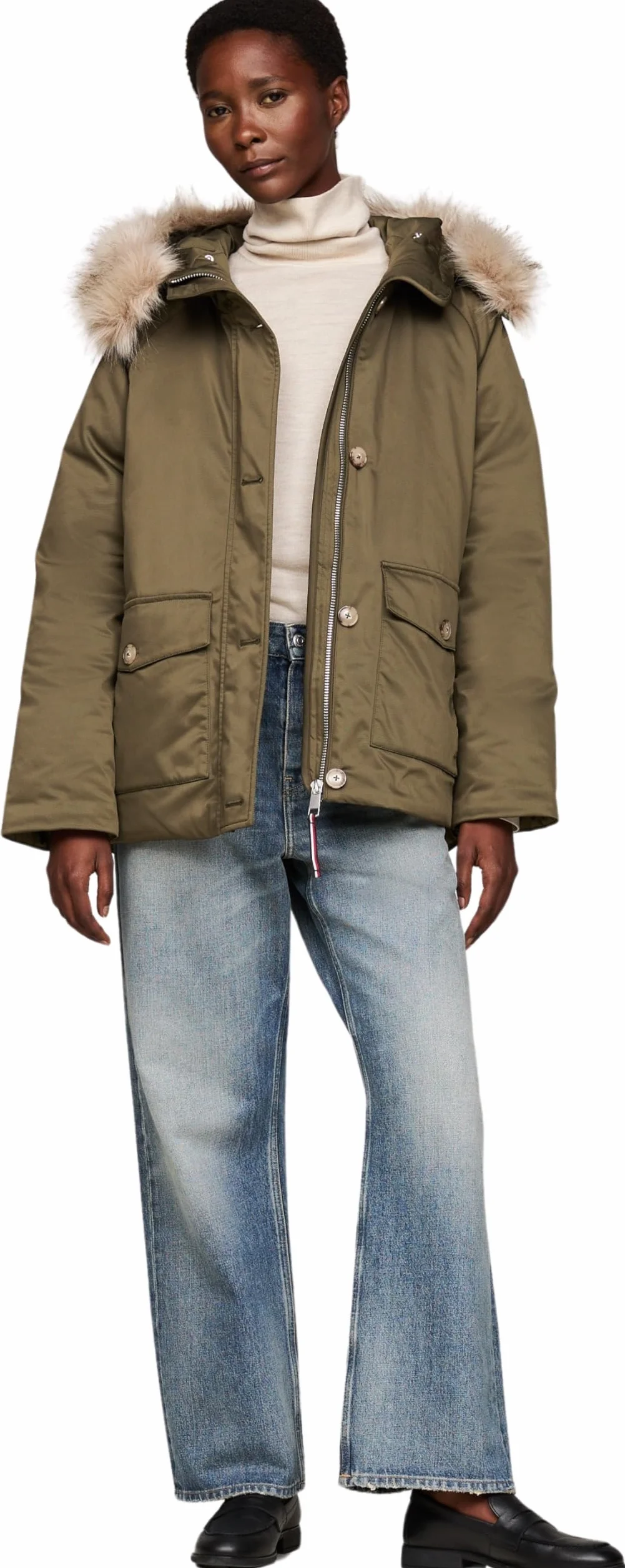 Tommy Hilfiger Parka damska wyściełana z futrem WW0WW42744