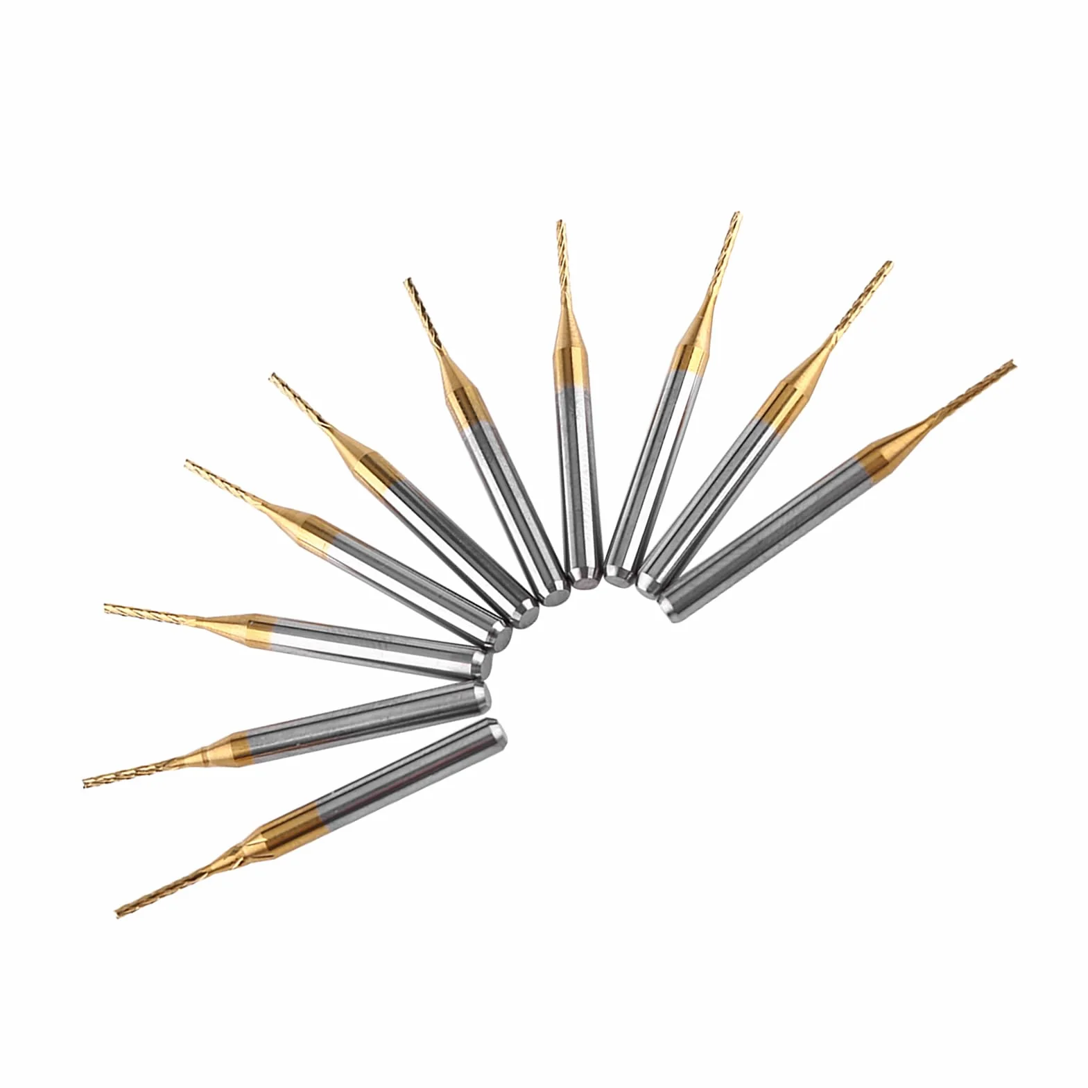 10 sztuk wolframu PCB zestawy frezów trzpieniowych 1mm Cnc Fraeser frez trzpieniowy 1mm węglika CNC Router wiertła do frezowania trzpieniowego wiertła do otworów narzędzie 3.175mm X 1mm