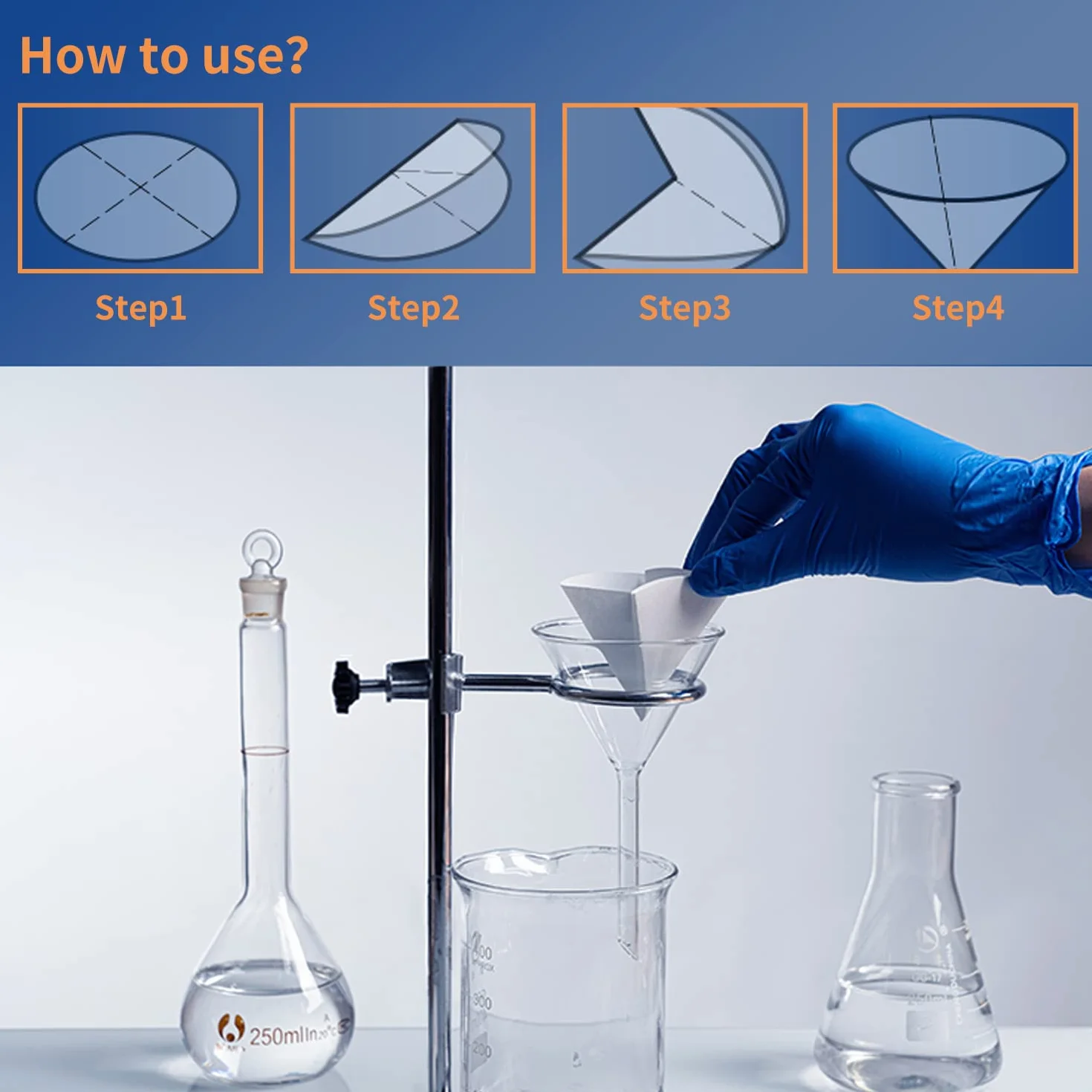 100 sztuk papieru filtracyjnego laboratoryjnego, okrągłe, filtry laboratoryjne, średnica 9 cm, krążki papierowe o średniej prędkości przepływu do zastosowań laboratoryjnych, zastosowań