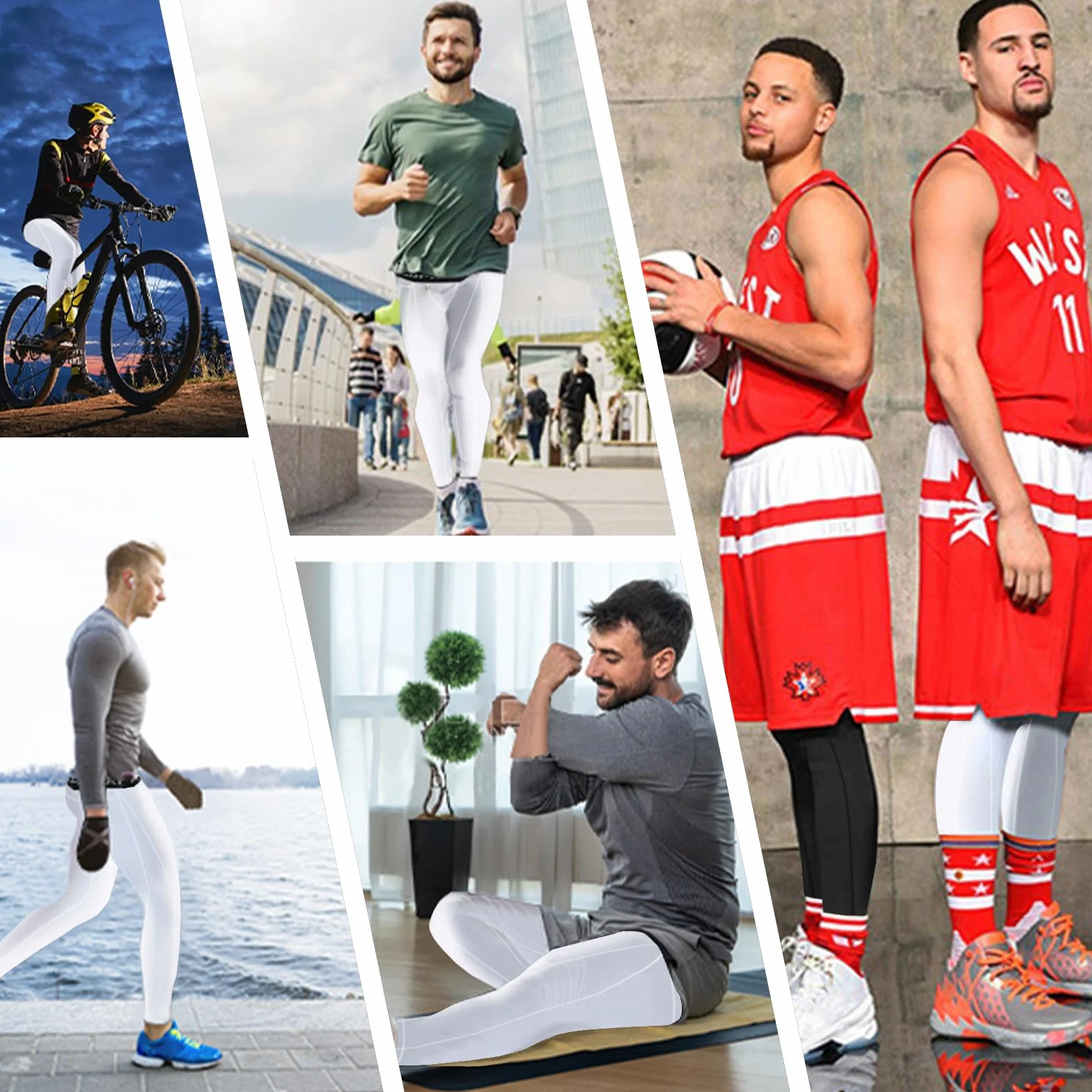 Męskie spodnie kompresyjne, legginsy rajstopy do biegania trening warstwa bazowa do koszykówki sportów sportowych piłki nożnej siłowni