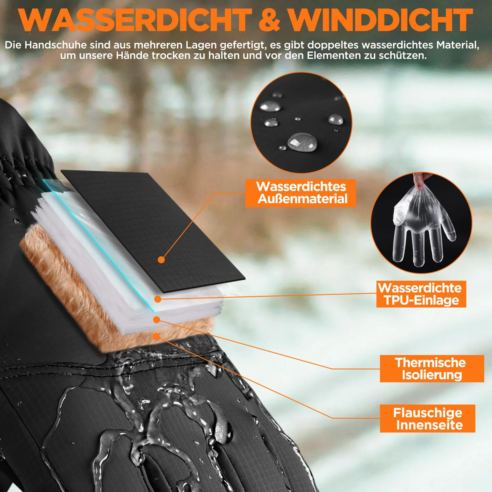 Rivmount RSG601 Zimowe Rękawice Narciarskie Wodoodporne Unisex