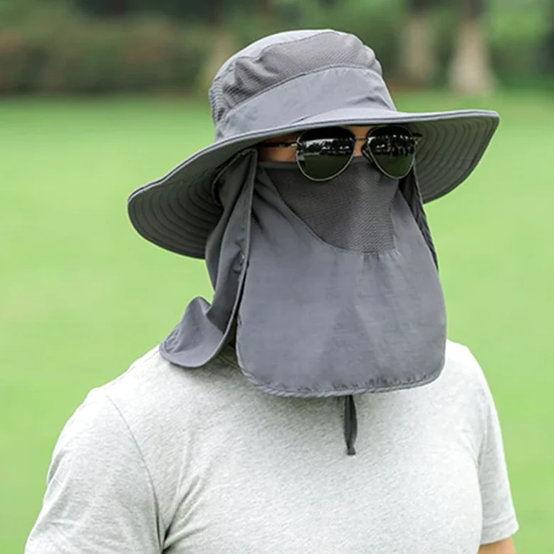 Czapka chroniąca przed słońcem, osłona UV z szerokim rondem, blokuje oparzenia słoneczne, zdejmowana klapa, Summer Essential, kolor obrazu, 1