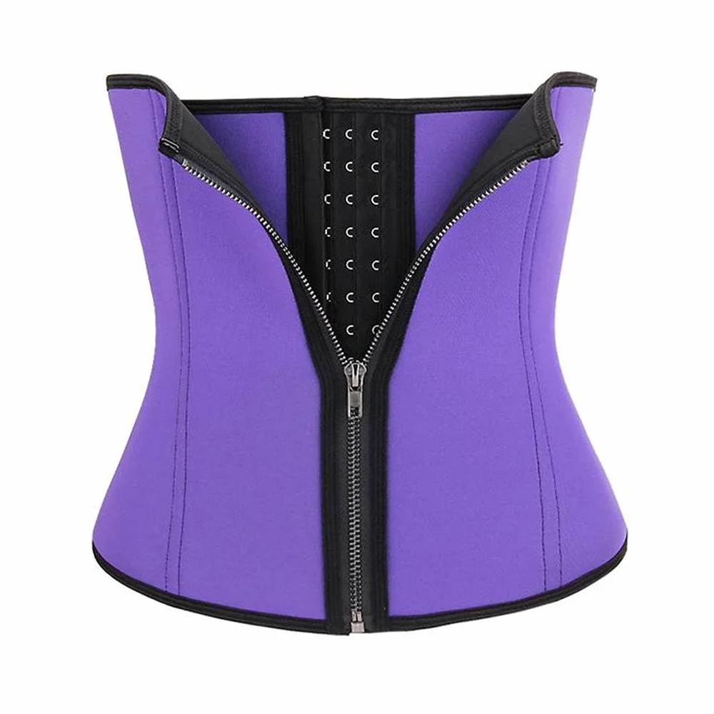 Gorset Trener talii Podwójne naciśnięcie Gorset pod biustem Body Shaper Bielizna modelująca gorset wyszczuplający pas modelujący (kolor: niebieski, rozmiar: średni)