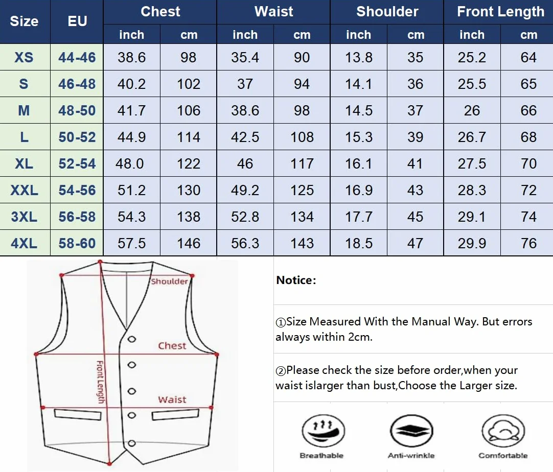 Tuikayoo Męska kamizelka Western Herringbone Tweed Garnitur Wełna Slim Fit Wełna