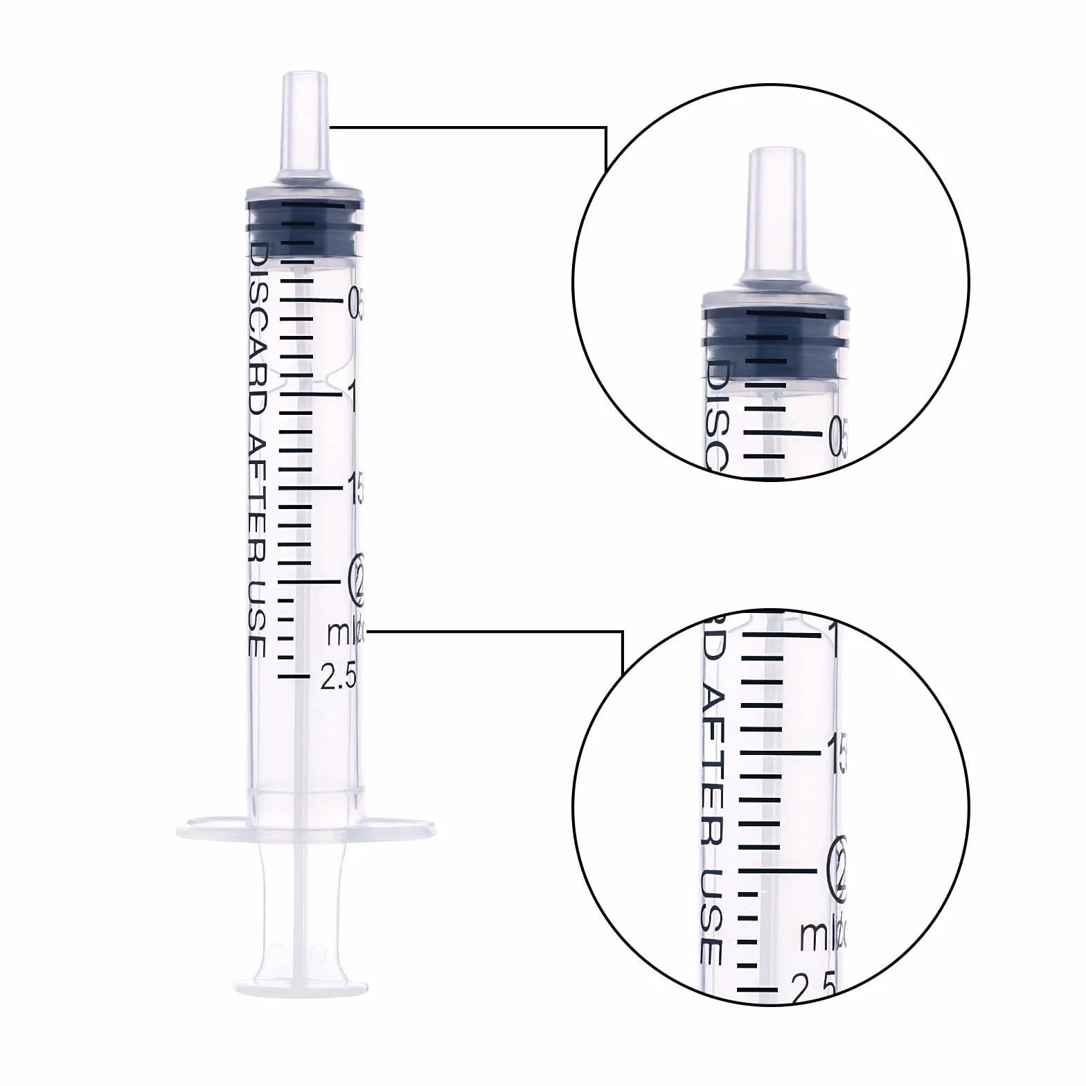 LUTER 12 szt. 2 ml plastikowe strzykawki, bez igly plastikowa strzykawka z pomiarem do eksperymentów laboratoriów naukowych dozowania cieczy pomiarowych podlewania karmienia zwierzat