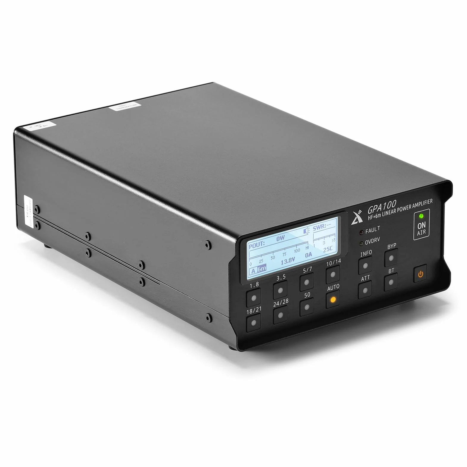 Xiegu GPA100 100 W HF/6 m Wzmacniacz liniowy półprzewodnikowy do radiotelefonów amatorskich QRP, bezprzewodowe sterowanie pasmem Bluetooth dla IC-705, 7-pasmowy wzmacniacz HF, dla G90/X6100/X6200