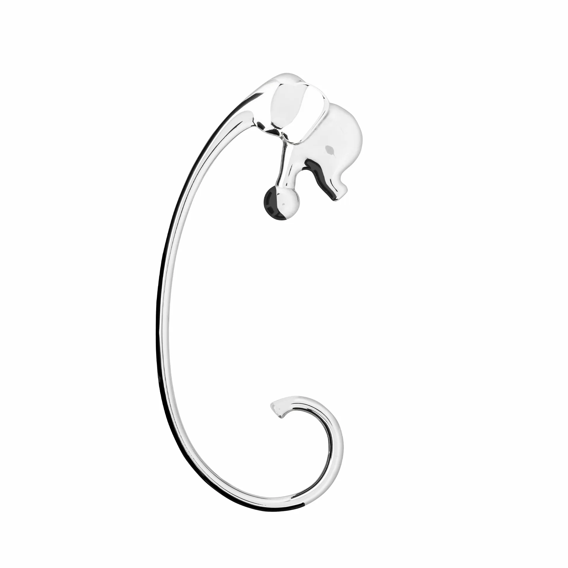 Alessi Jumbo FGO05 – designerski haczyk w kształcie słonia, stal nierdzewna, polerowana, srebrna, 14 x 13 x 28 cm