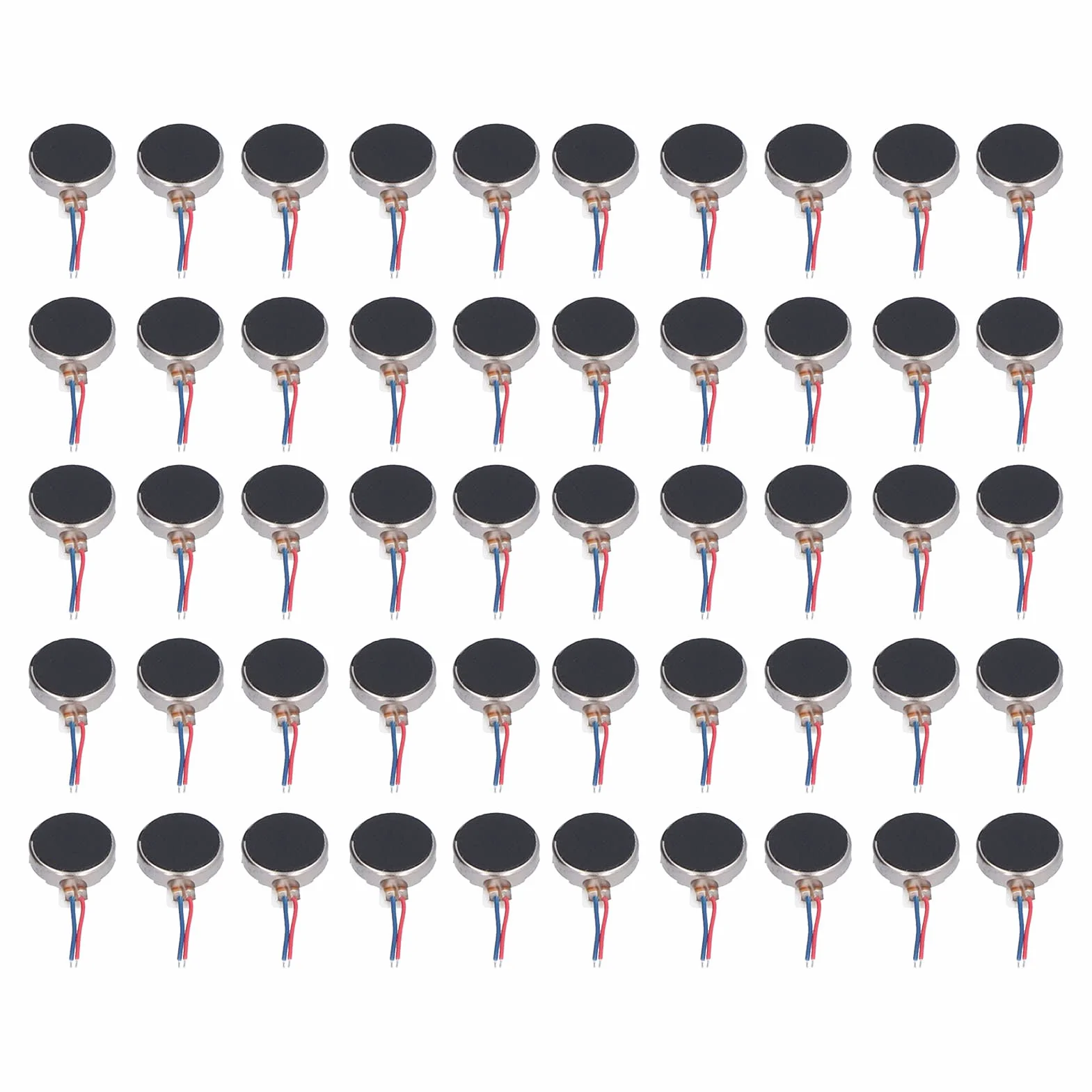 50pcs Mini DC Vibration Motor 3V 10x2.7mm Low Noise Micro Motor for Electronics DIY Projects compatible with Arduino