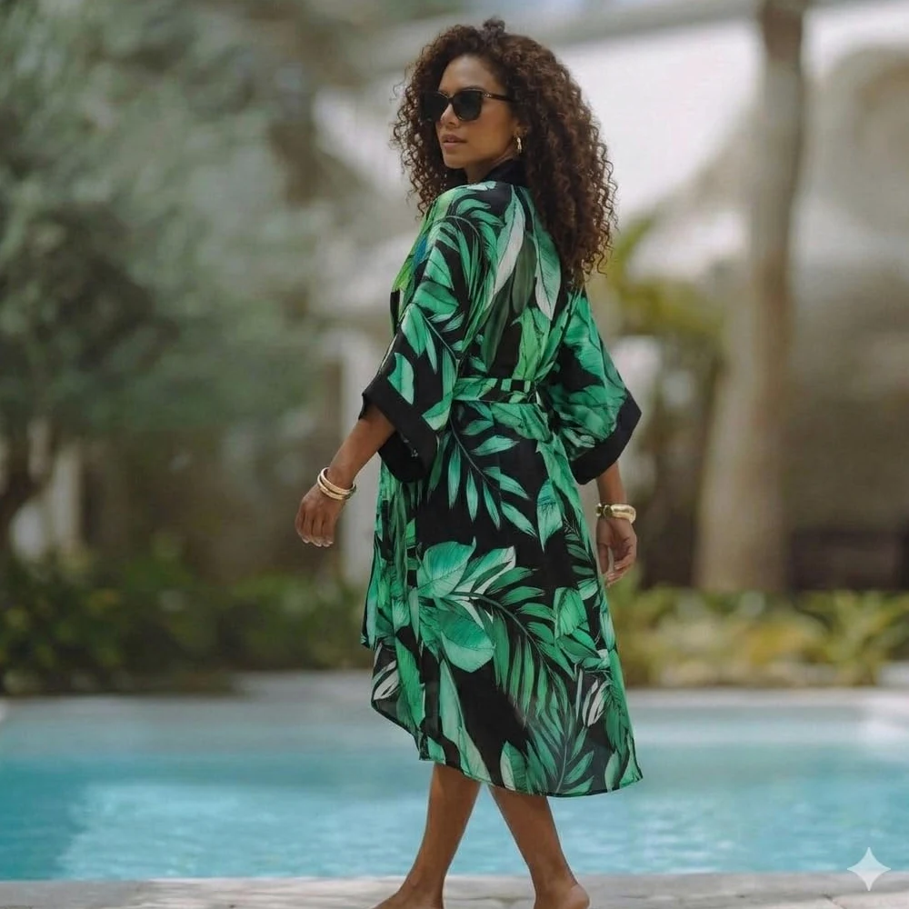 Szlafrok damski RE-633 – Wiskoza (80%) i Jedwab (20%) – Elegacnki – Lekki