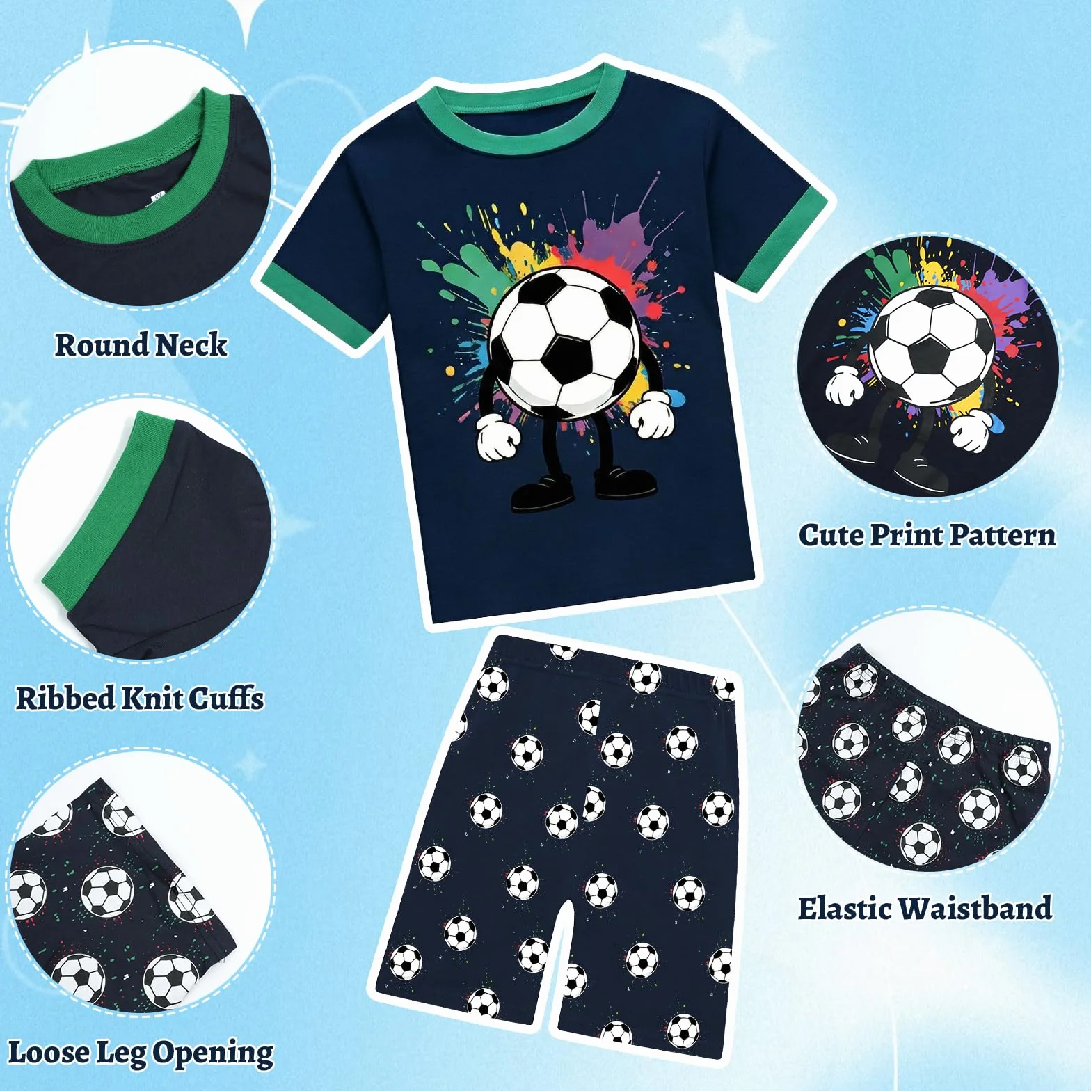 JinBei Dziewczęcy zestaw piżam z krótkim rękawem T-shirt i szorty zestaw letnie piżamy bielizna nocna codzienna bielizna nocna piżamy topy zestawy dziewczyna prezent ubrania dla dzieci odzież