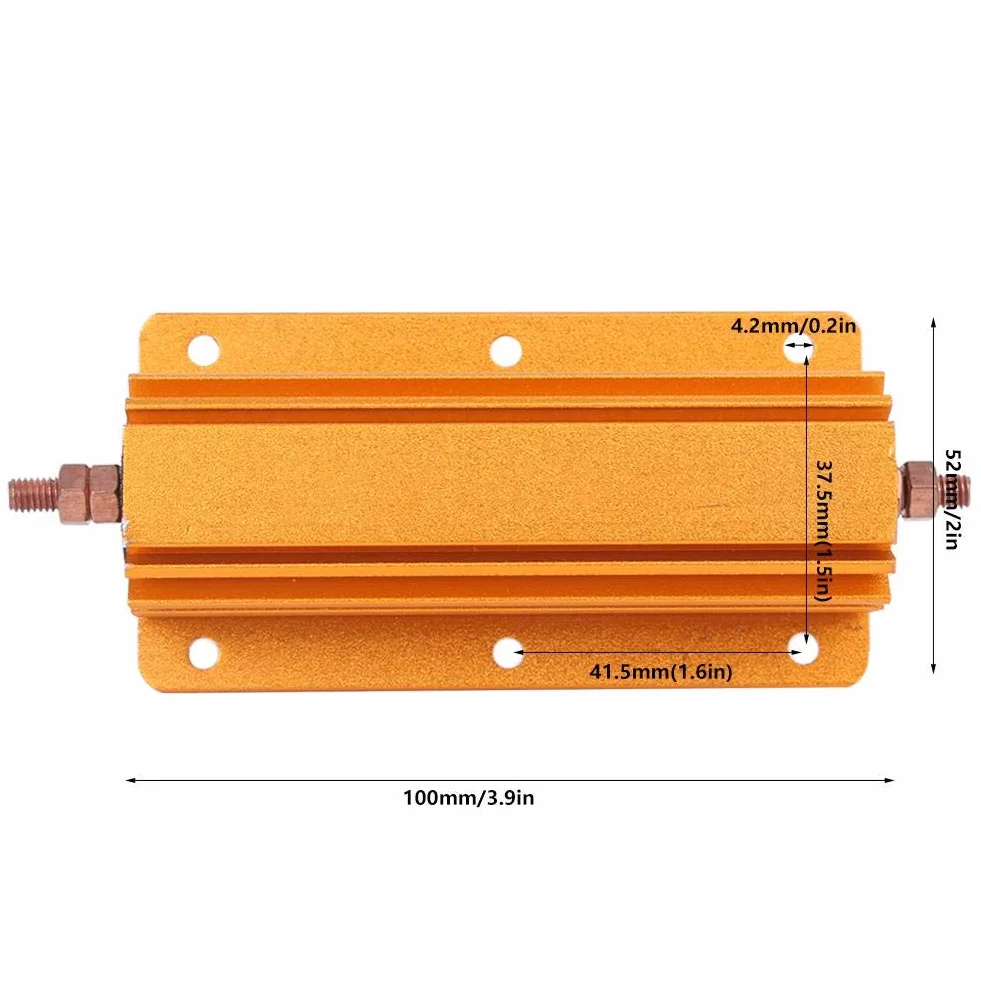 RX24 200W Aluminiumgehäuse Drahtgewickelter Widerstand 8 Ohm 8R Hochleistungswiderstand Aluminiumgehäuse 100 x 52 x 29 mm