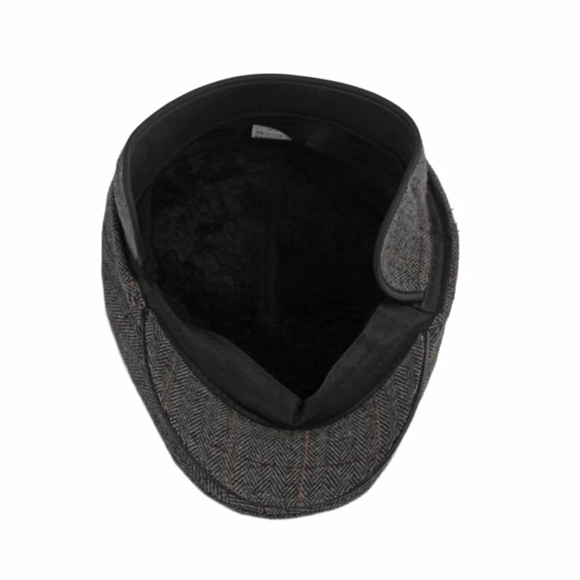 YAMEE Beret zimowa męska ze składaną klapką na uszy wiatroszczelna retro czapka z suwakiem Cabbie Cap