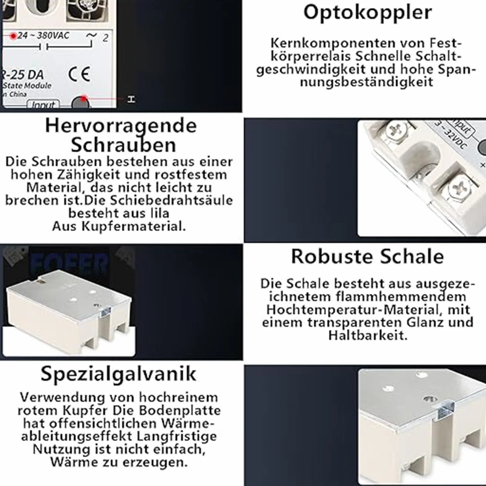 CAM2 2 szt. przekaźnik półprzewodnikowy SSR-40DA, 3-32 V DC, 24-380VAC 40A, automatyczny, montaż na panelu