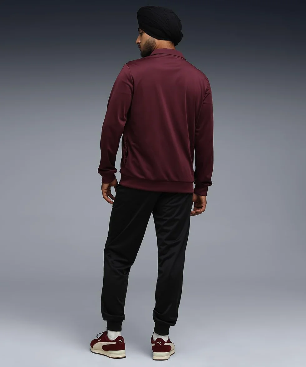 PUMA Męski dres Acetata Poly Colourblock Bordeaux Kod 687304-96