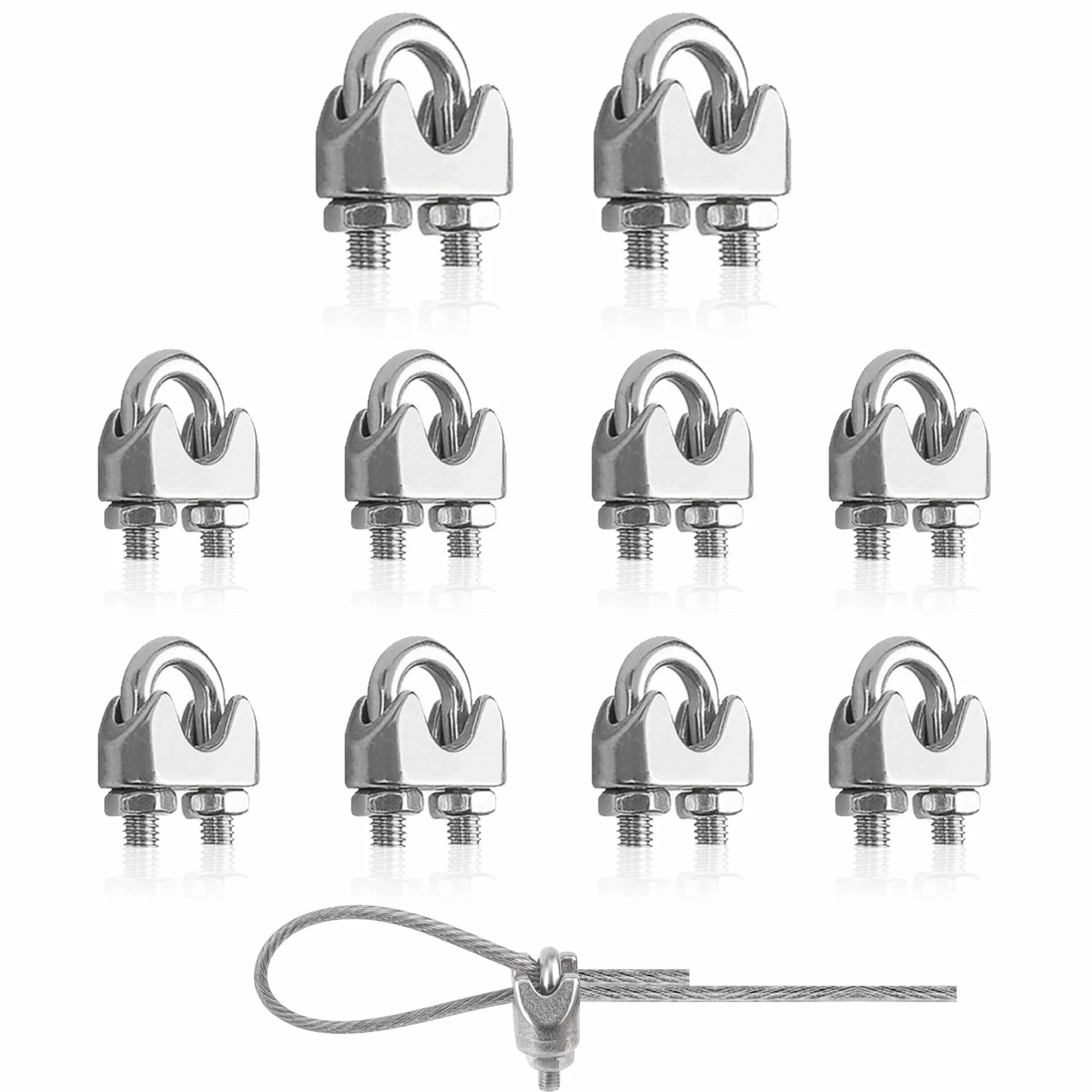 Zaciski linowe 10 sztuk zacisków do linek stalowych 3mm stal nierdzewna zacisk linowy M3 zacisk do linek stalowych zacisk pętlowy do kabli stalowych drutu stalowego linek stalowych 3mm, zacisk