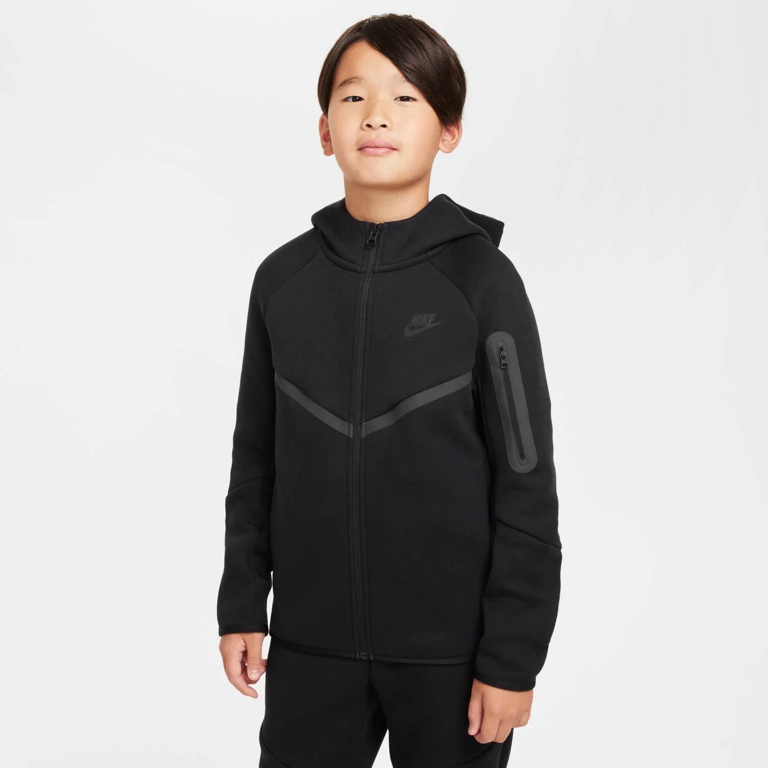 Nike Chłopcy Tech Fleece Fz-Pd Kurtka Black/Black/Black 152/158