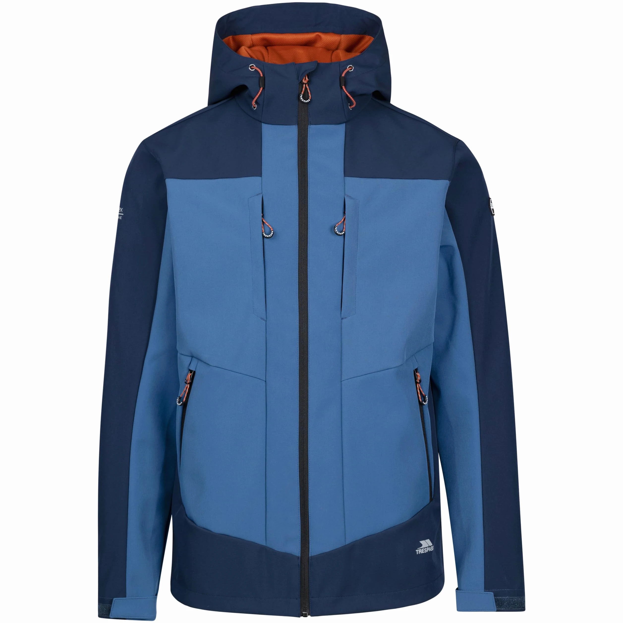 Trespass Męska kurtka softshell z kapturem i kieszeniami na zamek błyskawiczny Tamston