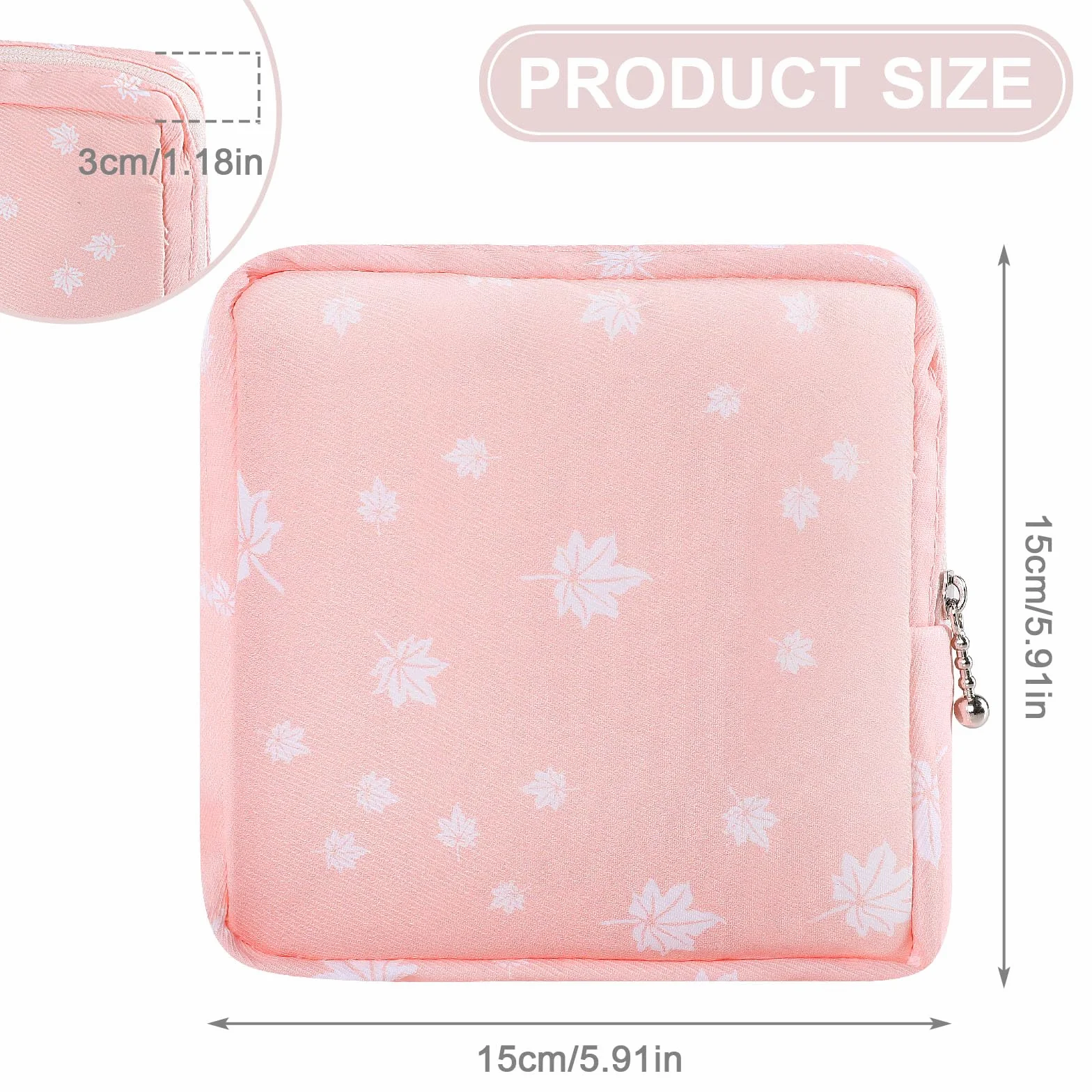 Ouligay 2 worki menstruacyjne na podpaski higieniczne, do szkoły, nastolatków, dziewcząt, kobiet, Różowy, 1 Count (Pack of 2), Kompaktowy i prosty