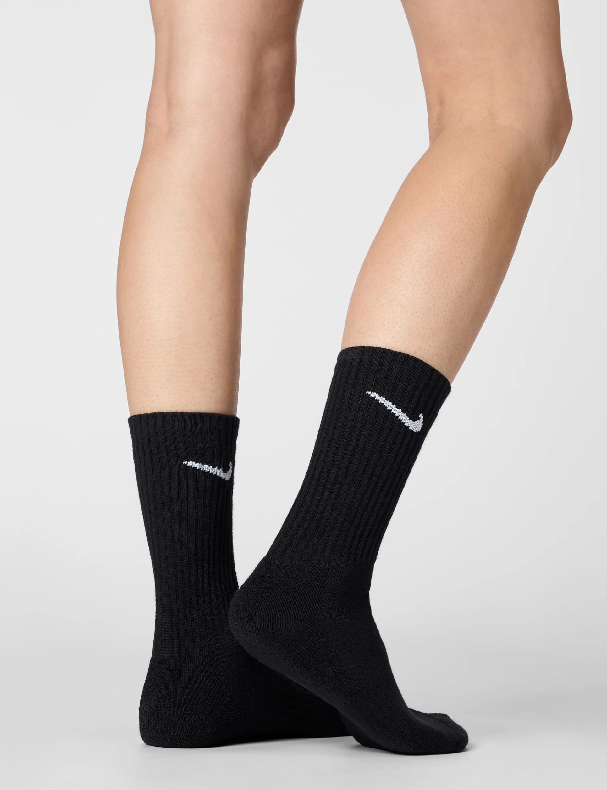 Nike Everyday Cushion Crew Socks, Unisex, Black/White, L (Pack of 6 Pairs)