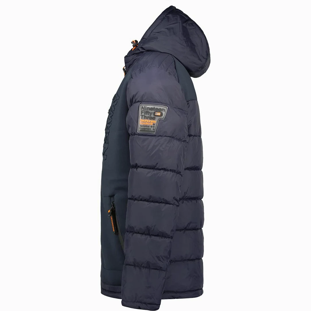 Geographical Norway Beachwood Men Kurtka zimowa męska pikowana, ciepła kurtka z podszewką, wiatrówka z długim rękawem, lekka, ocieplana