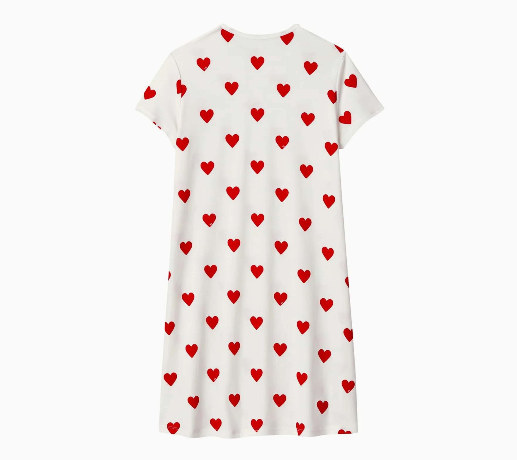 Petit Bateau Koszula nocna dla dziewczynki, Biały Marshmallow/Czerwony Terkuit, 16 lat