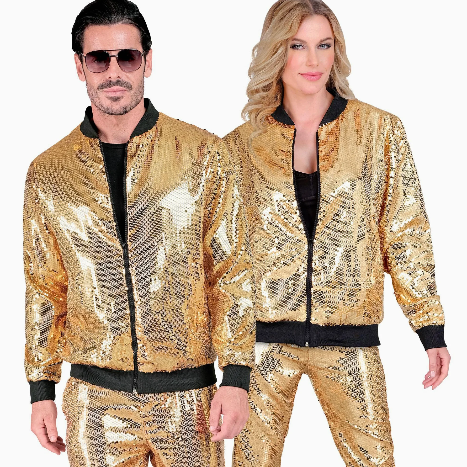 W WIDMANN MILANO Party Fashion – kurtka bomberka z cekinami dla dorosłych, strój na festiwal i karnawał