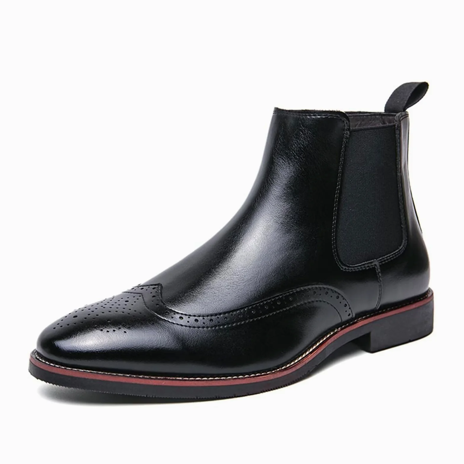 Buty Chelsea męskie skórzane kowbojskie botki wysokie buty wciągane na co dzień retro stylowe buty robocze grube biznesowe buty do sukienki biznesowej na spacer na studniówkę