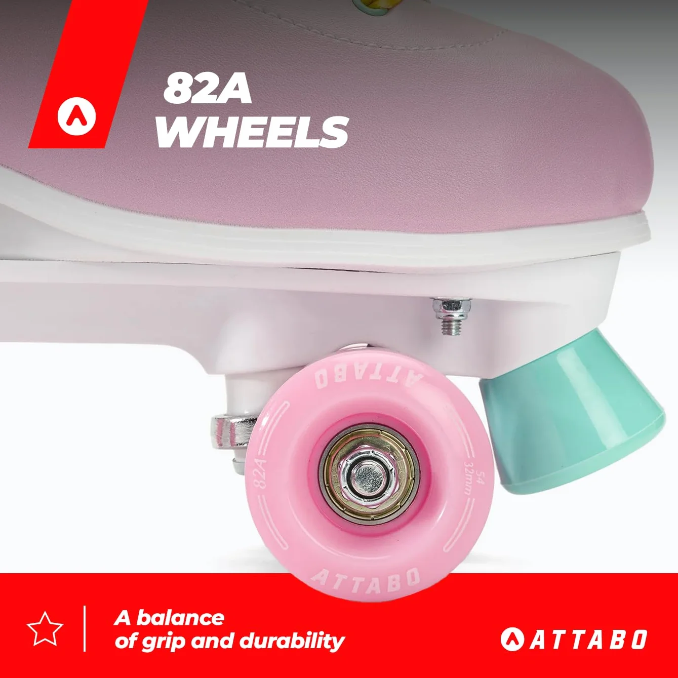 ATTABO Wrotki Aquatica Rzoamir 35-38/39-42 EU Aluminiowa Płoza Kolorowy Design 82A Kółka 54 mm x 32 mm Ochrona Palca Bezpieczne Hamowanie Wytrzymałe Materiały Regulacja Rozmiaru ABEC-5 Multikolor