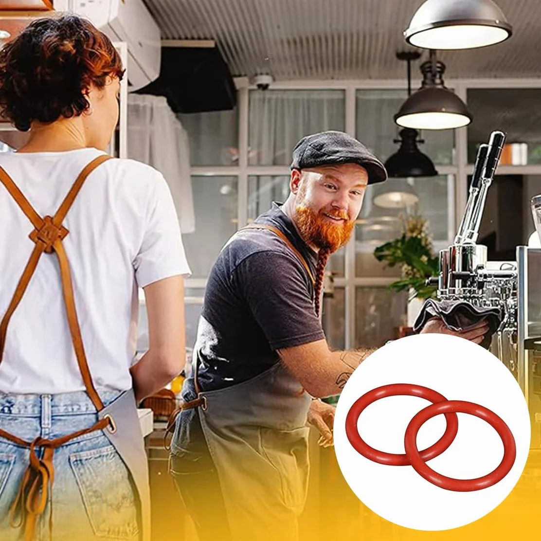 Amacoam Uszczelka o-ring 15 sztuk silikonowych uszczelek do ekspresów do kawy, czerwona, guma, kompatybilna z Philips Saeco Spidem Gaggia, 15 Count O-ring